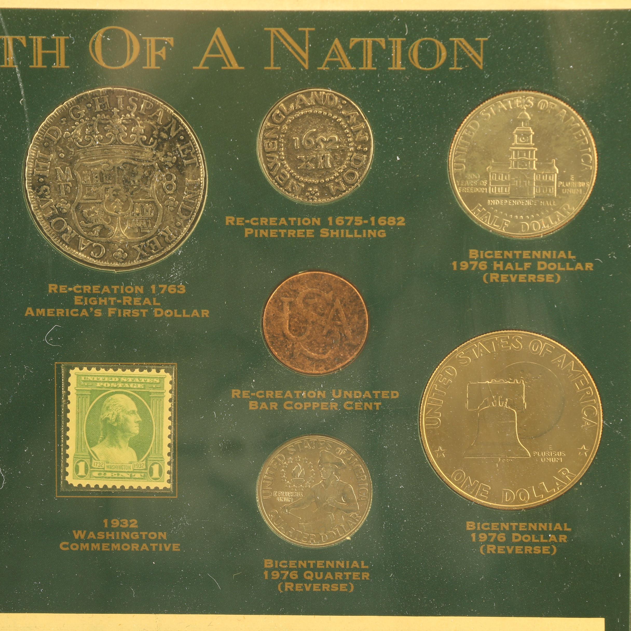 "The Birth of a Nation" Framed U.S. Coin and Stamp Set