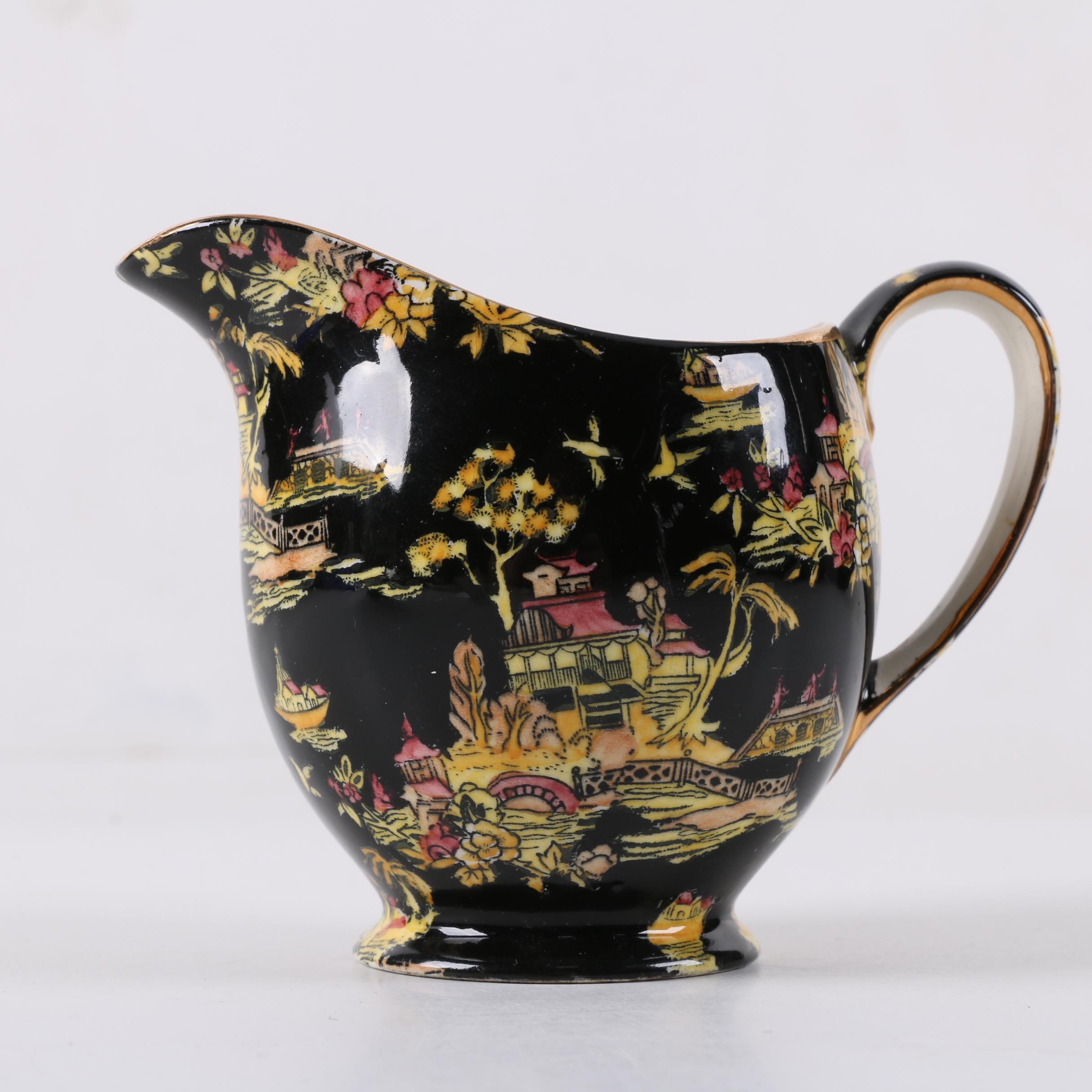 Vintage Royal Winton "Pekin Black" Porcelain Serveware