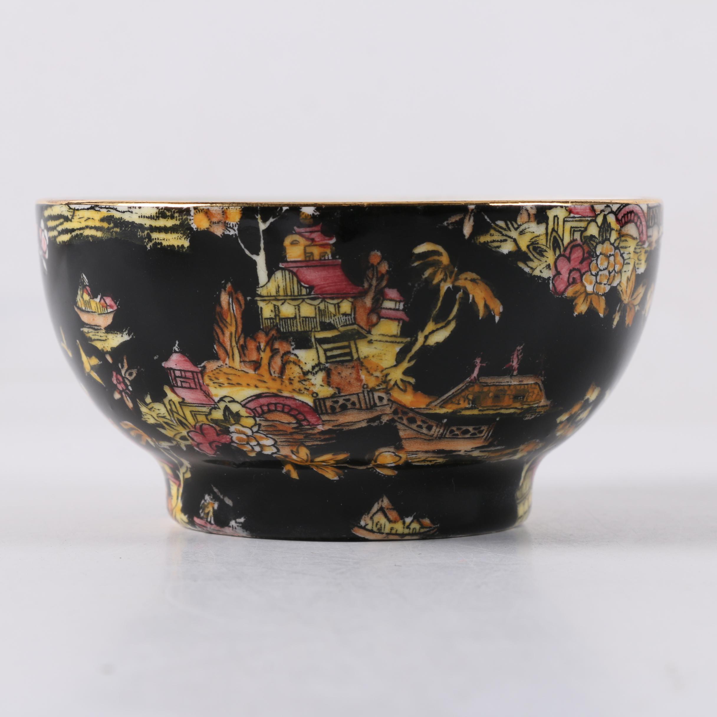 Vintage Royal Winton "Pekin Black" Porcelain Serveware