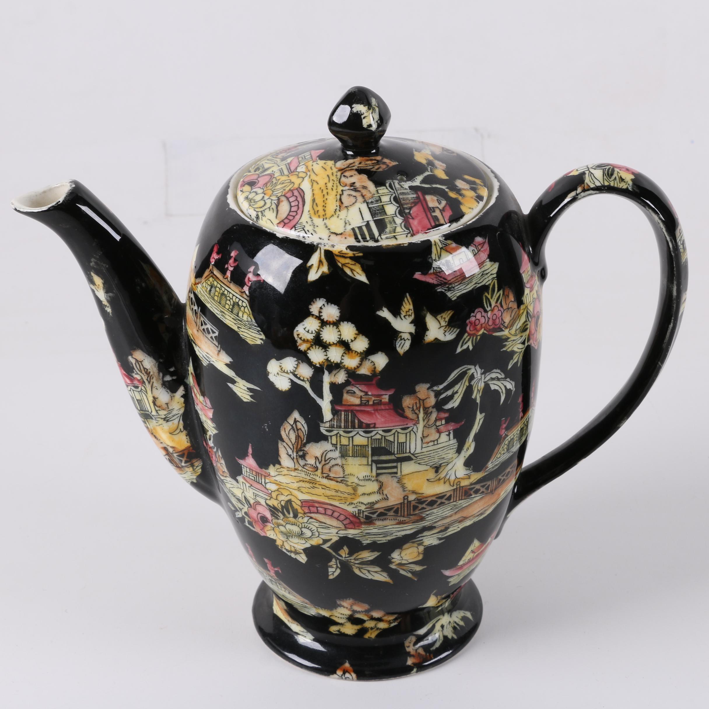 Vintage Royal Winton "Pekin Black" Porcelain Serveware