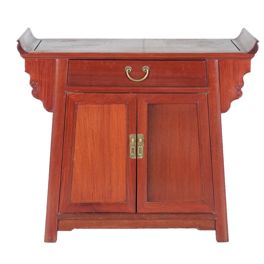 Contemporary Chinese Style Walnut Altar Top Cabinet