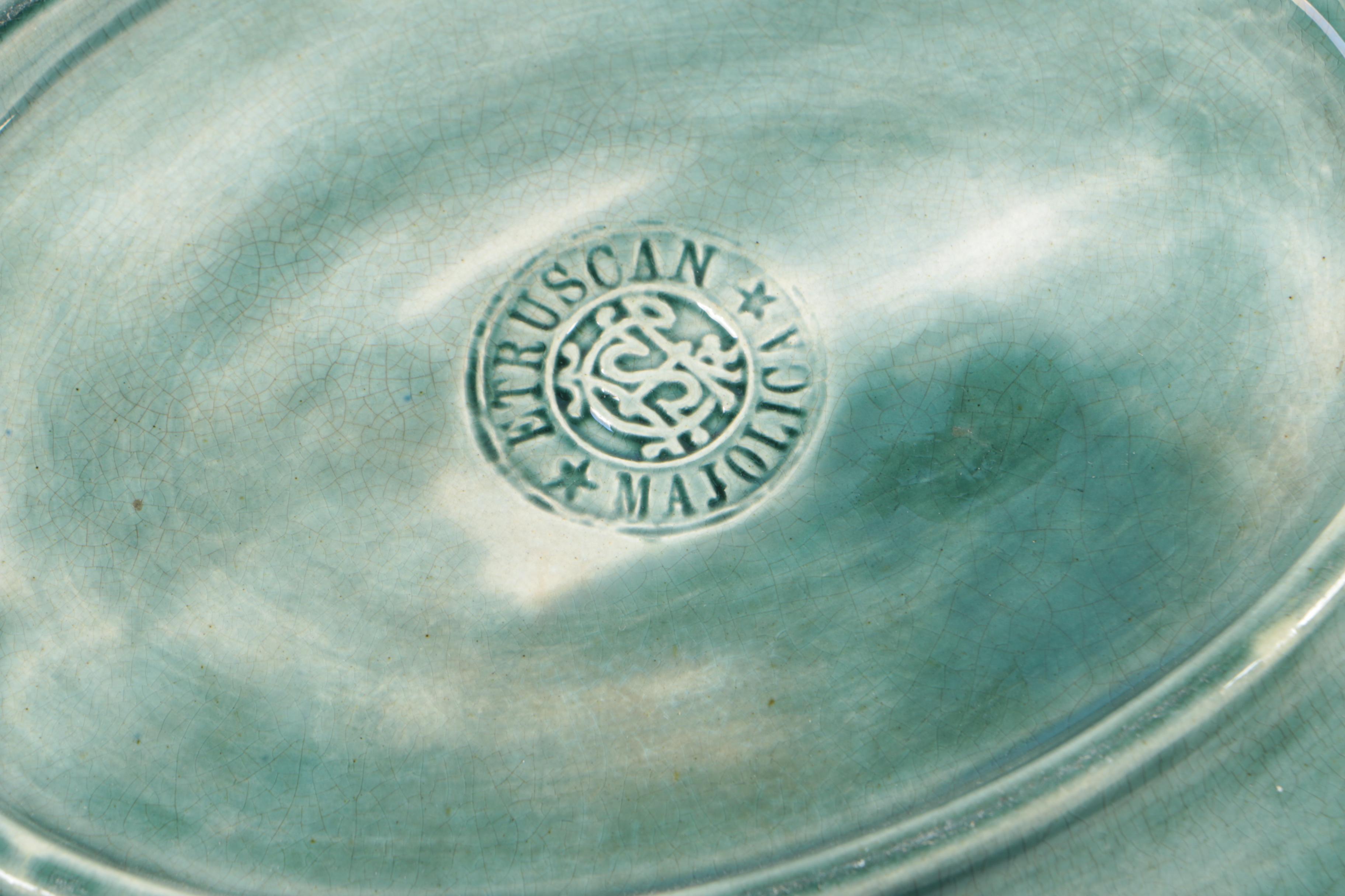 Antique Majolica Serving Dishes including Etruscan