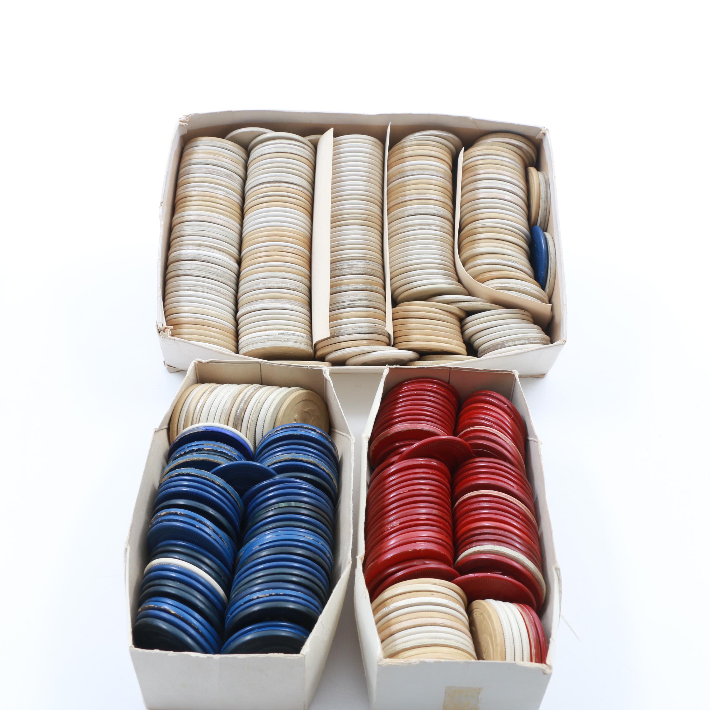 Vintage Red, White and Blue Poker Chips
