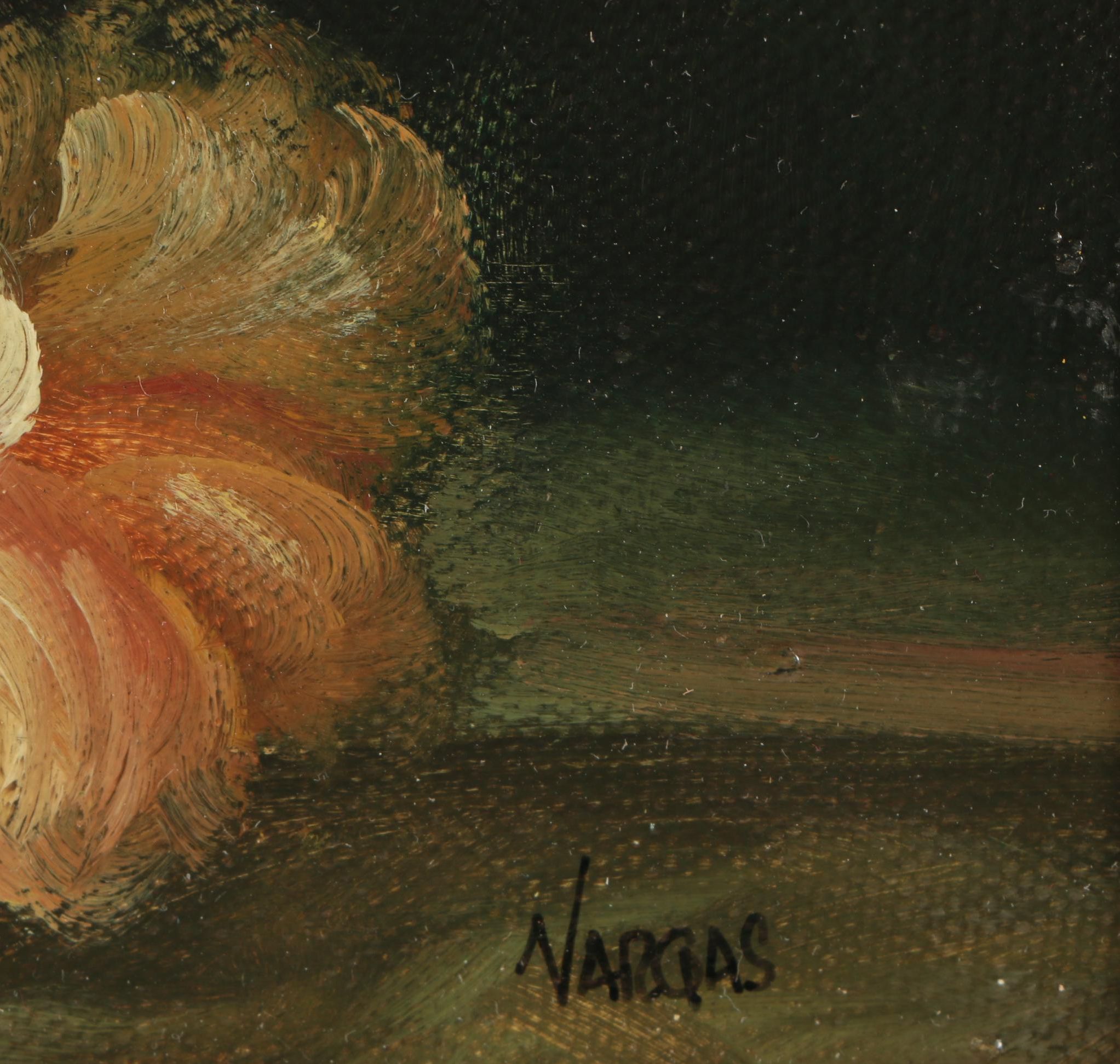 Vargas Oil Painting of a Floral Still Life