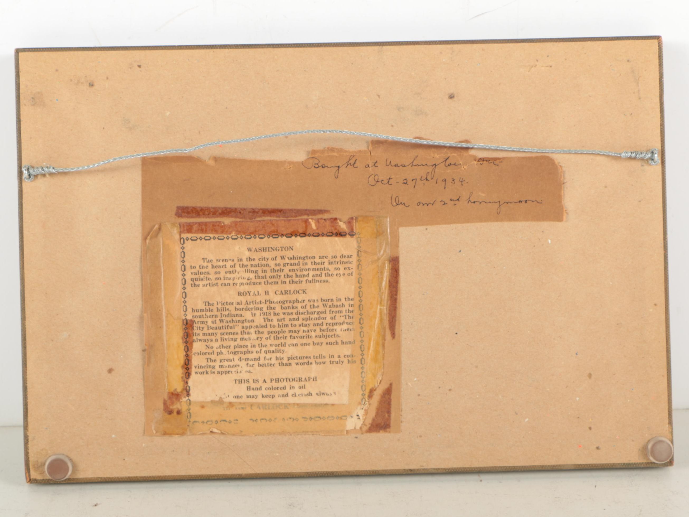 Royal H. Carlock Embellished Photograph of Lincoln Memorial