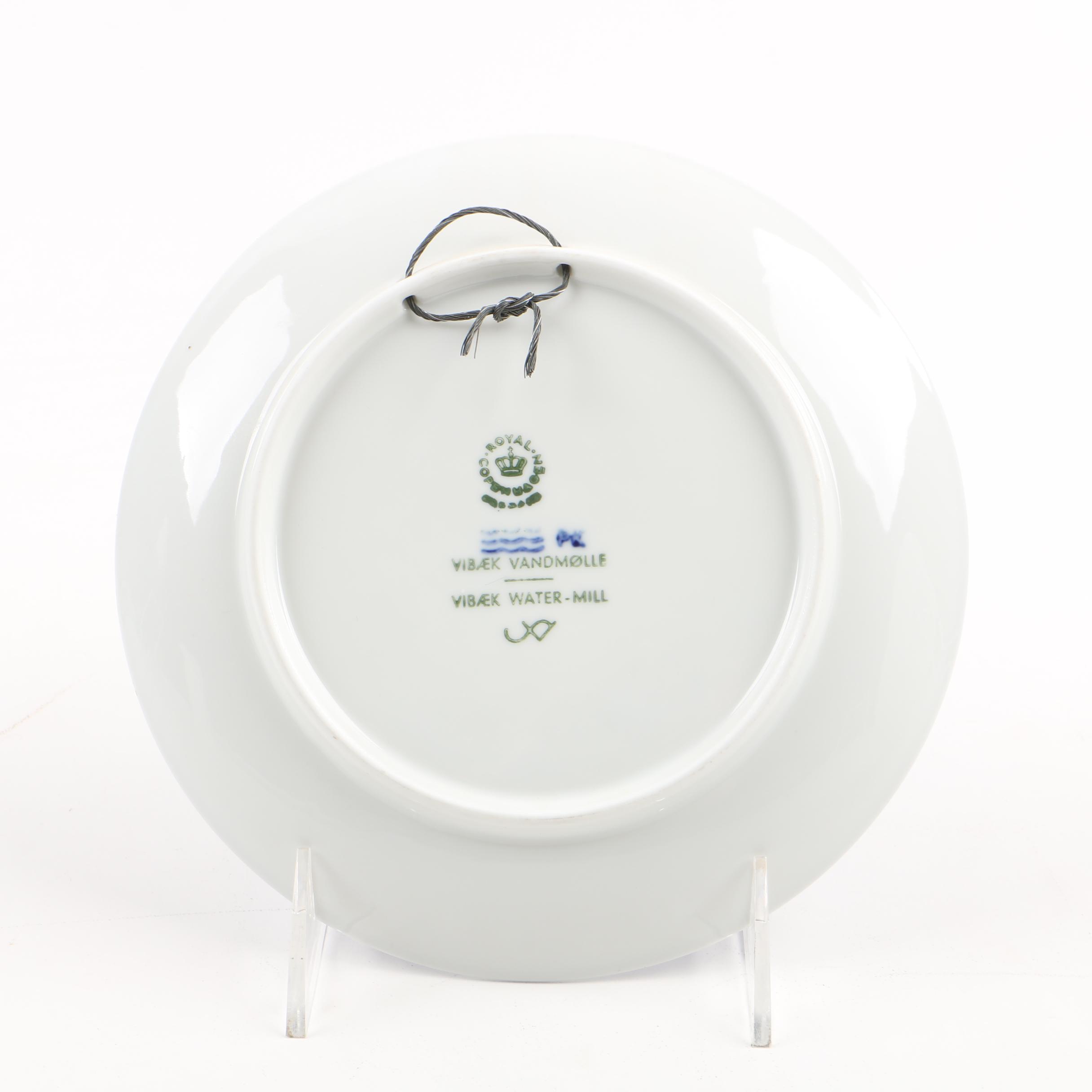 Royal Copenhagen Blue Porcelain Scenery Plates Including Kai Lange 1970s