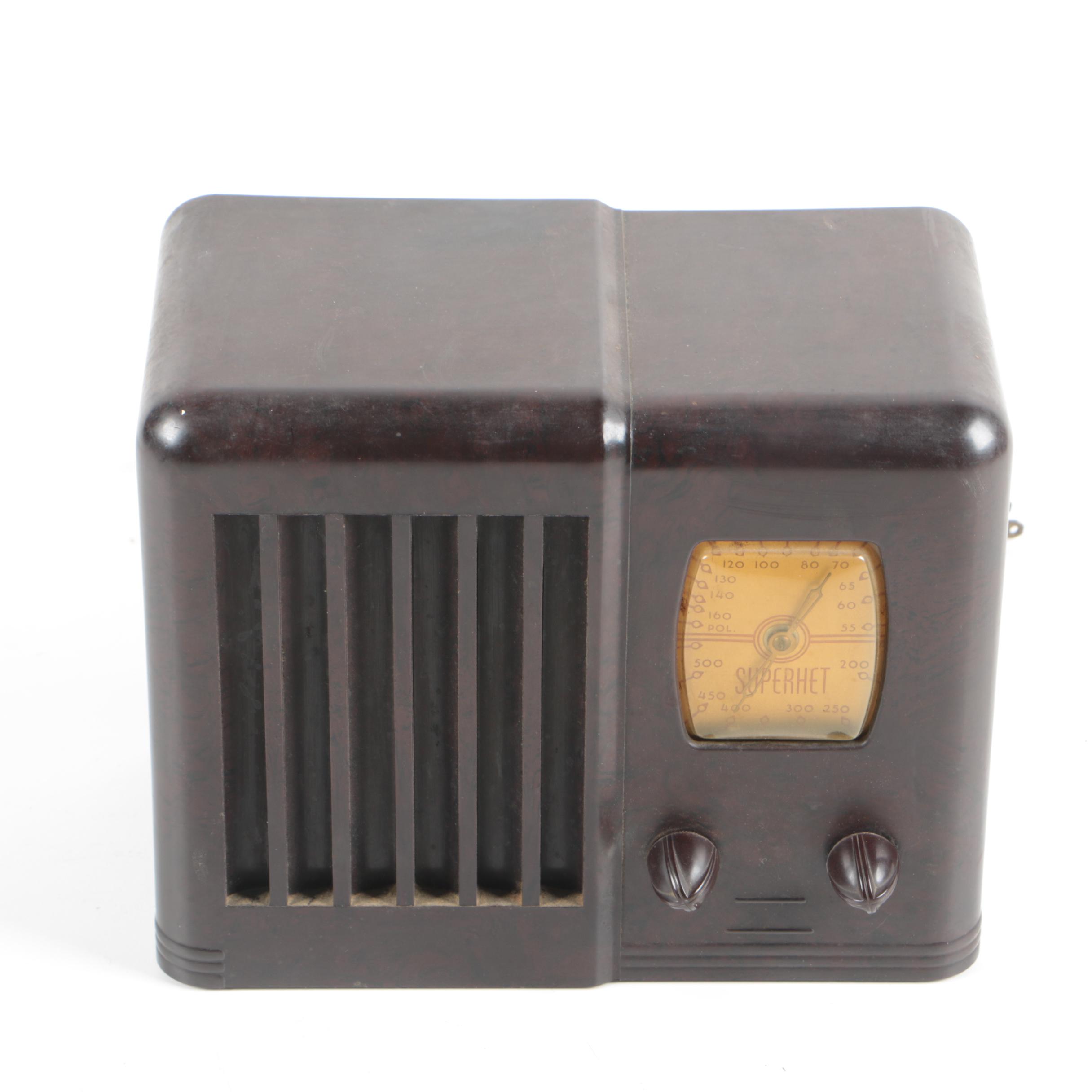 Vintage Superhet Bakelite Radio