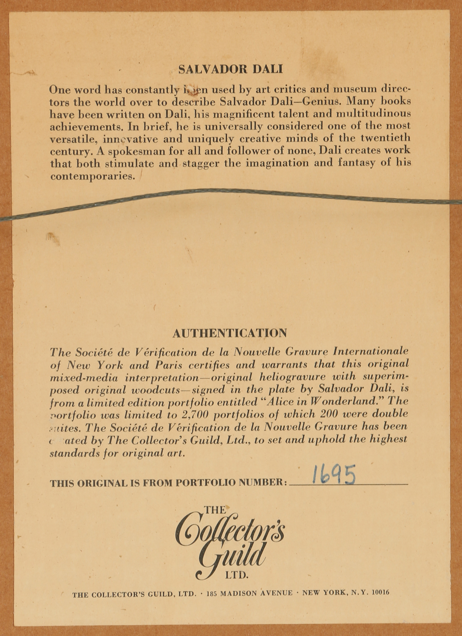 Heliogravure After Salvador Dalí "Down the Rabbit Hole"