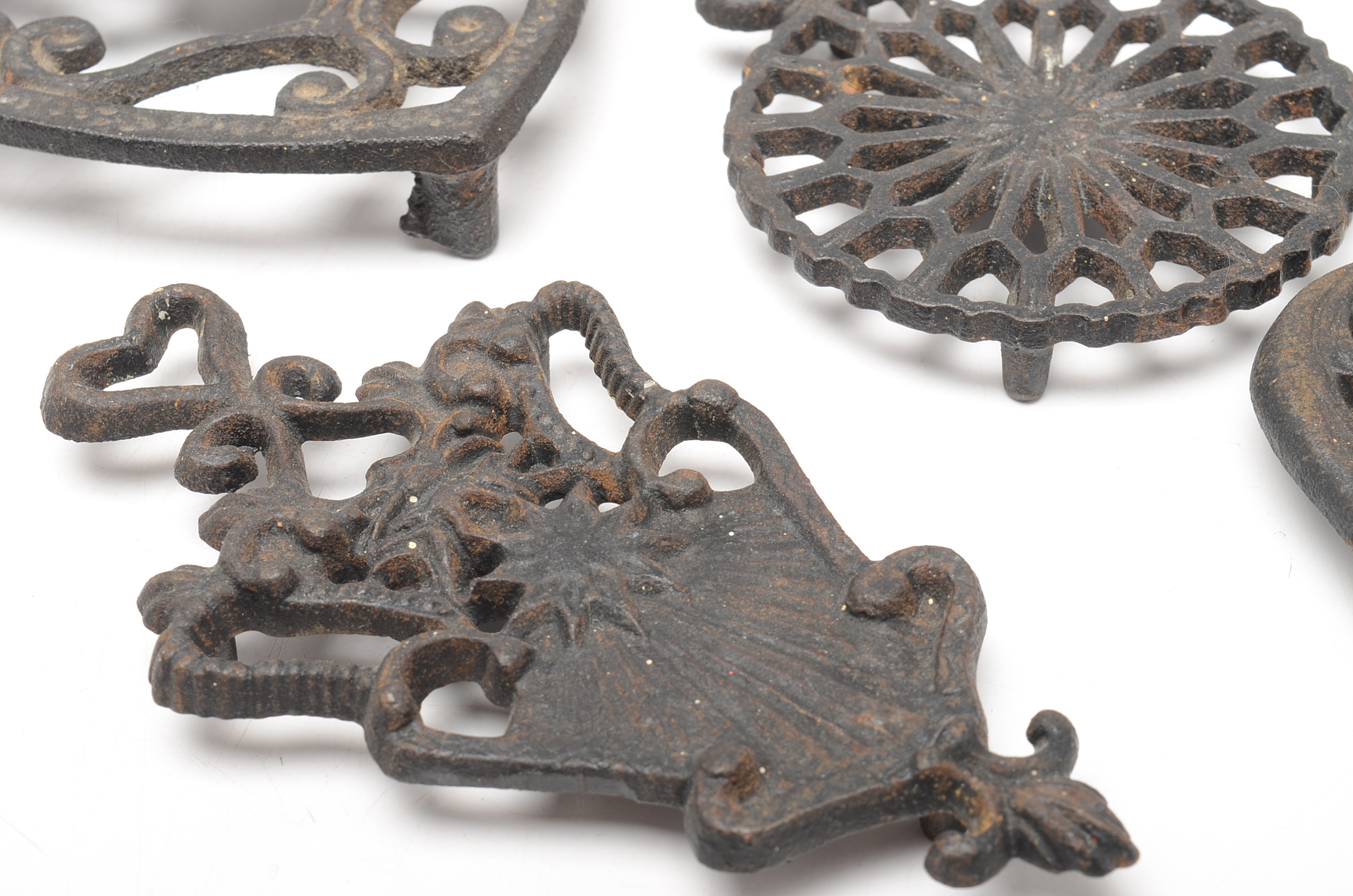 Metal Vase and Trivets