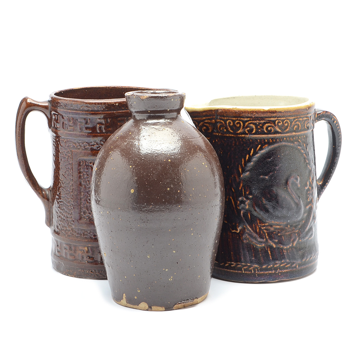 Group of Antique Brown Glazed Ceramic Wares