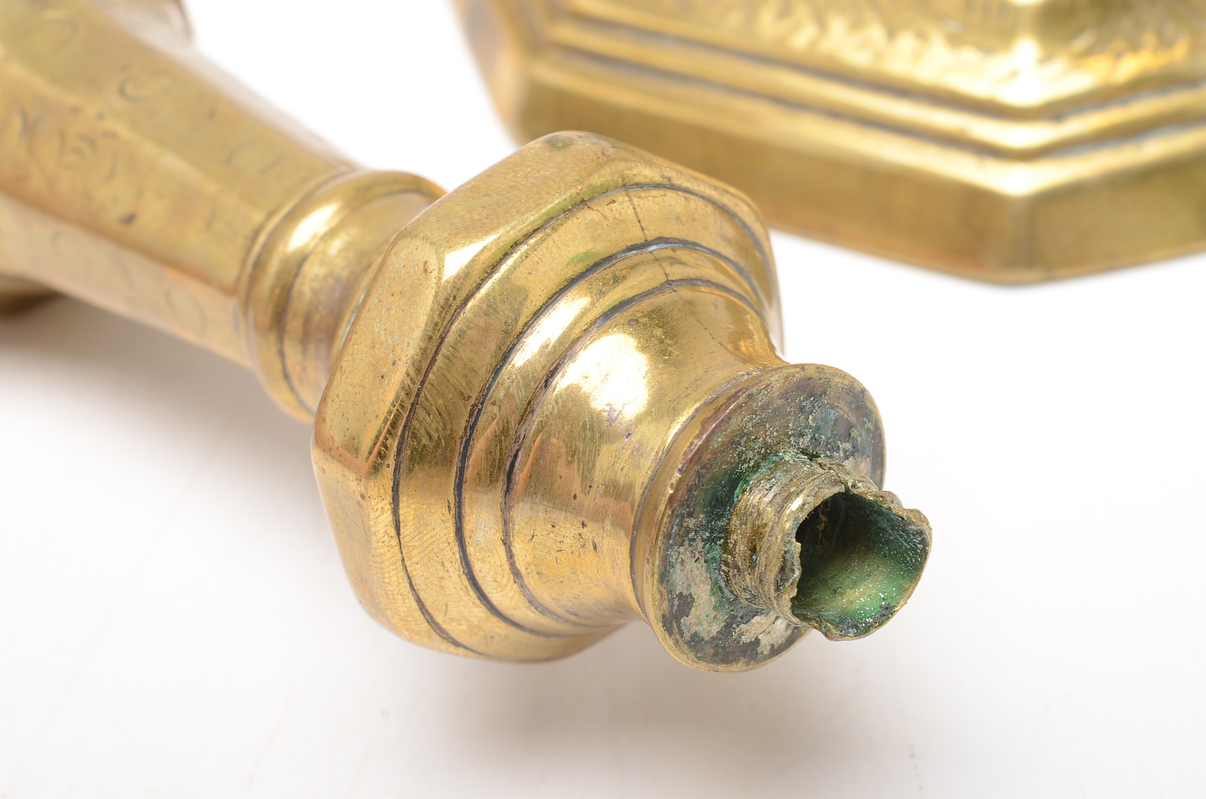 Pair of English Brass Candle Sticks