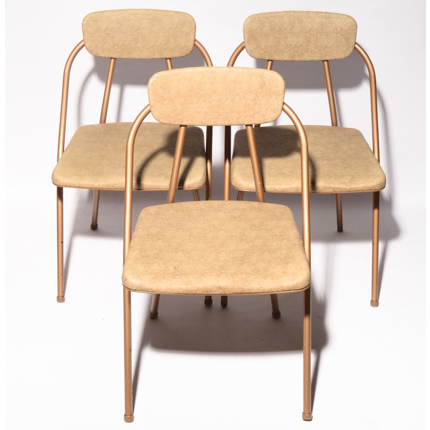 Mid Century Modern Gold Folding Chairs
