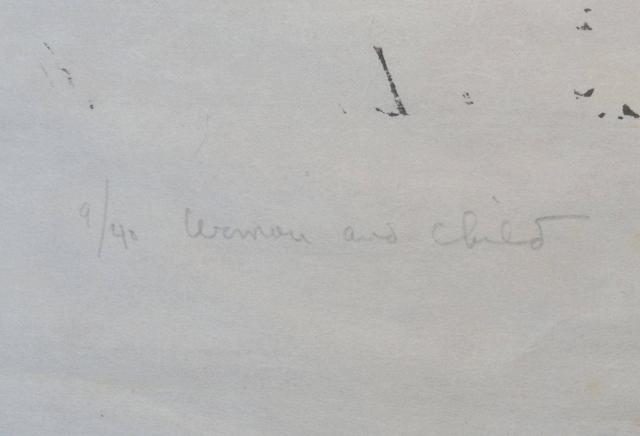 Arthur Danto 1956 Limited Edition Woodblock "Woman and Child"