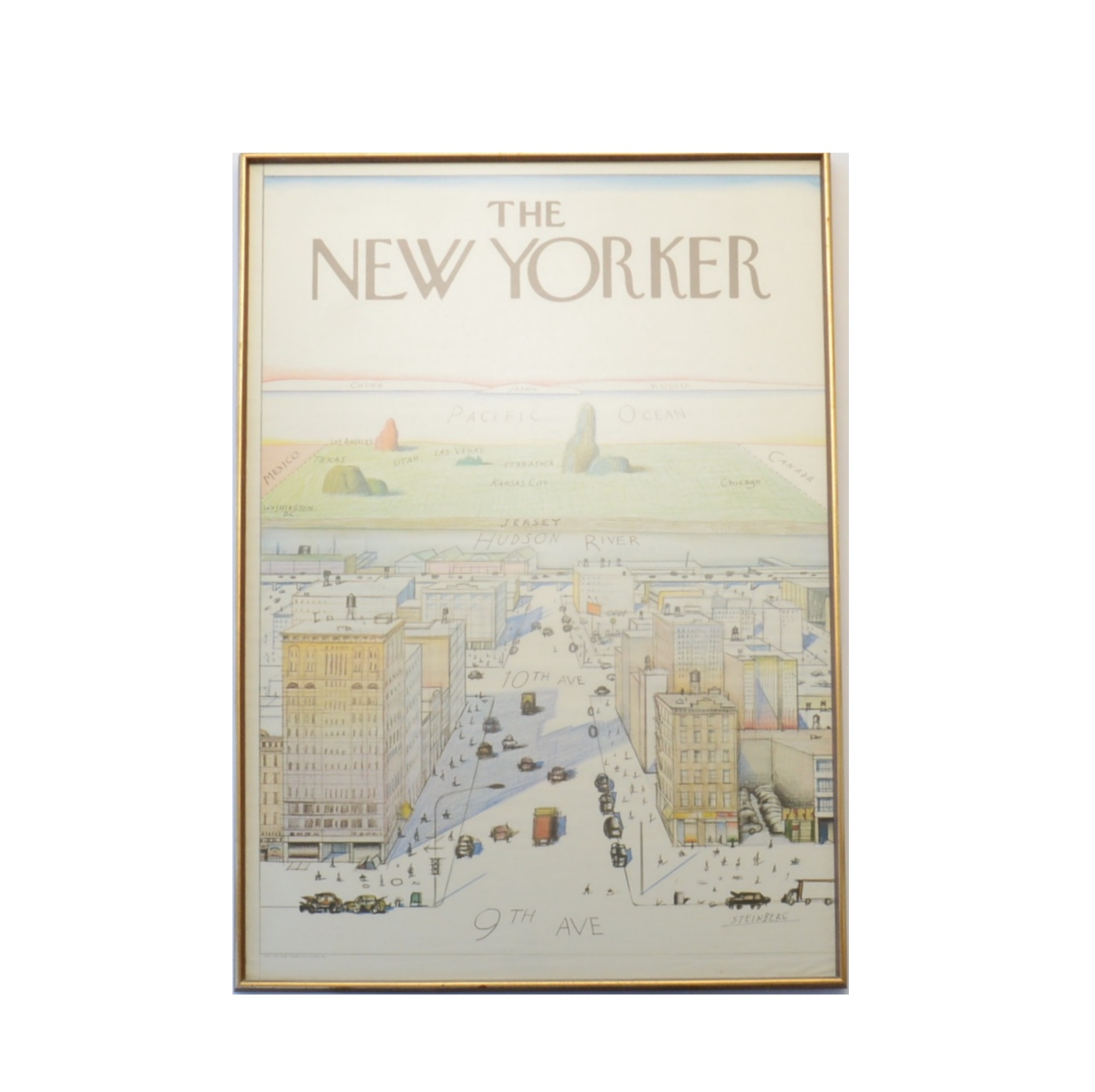 Offset Lithograph Poster After Saul Steinberg's "View of the World..."