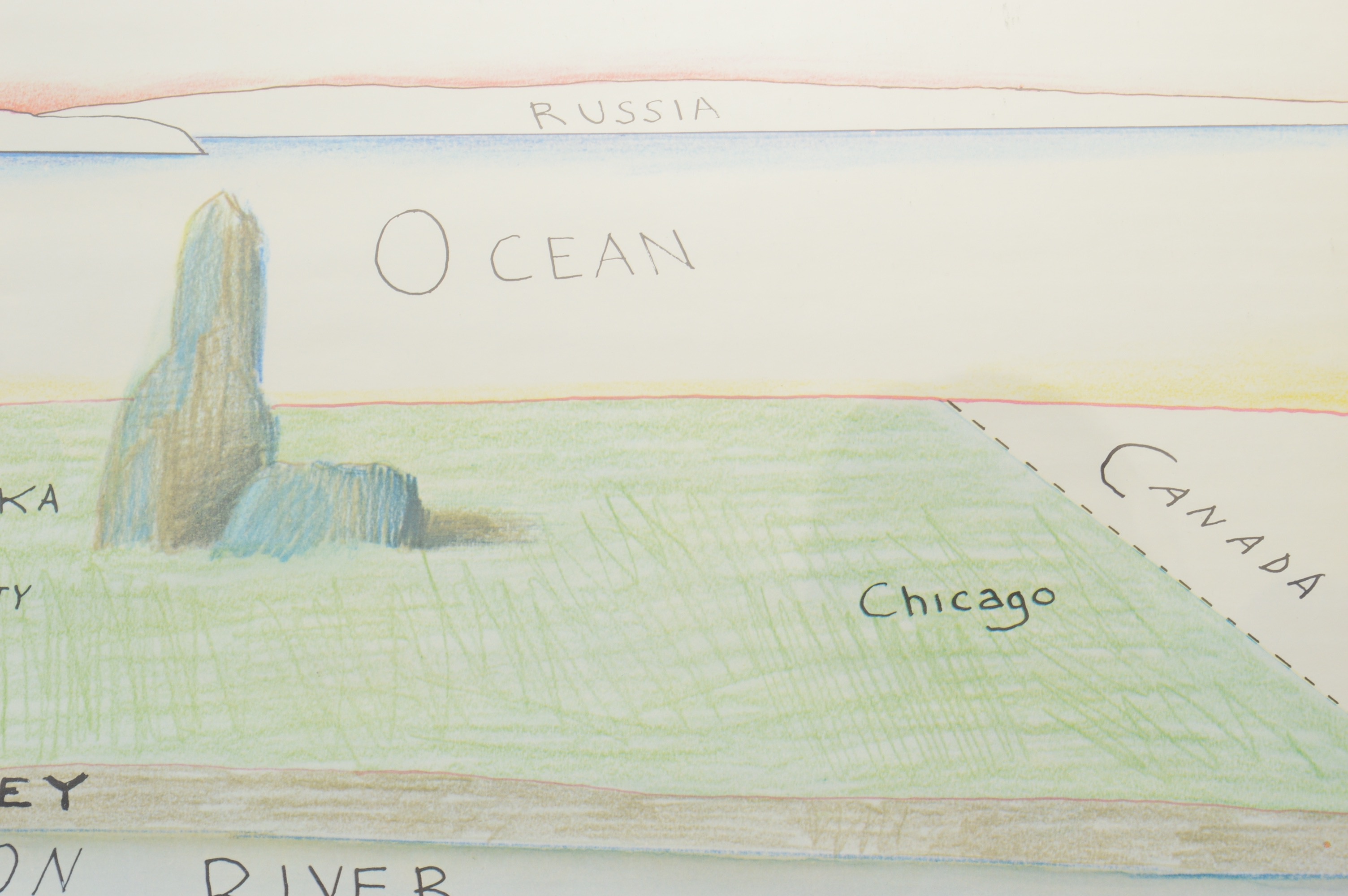 Offset Lithograph Poster After Saul Steinberg's "View of the World..."