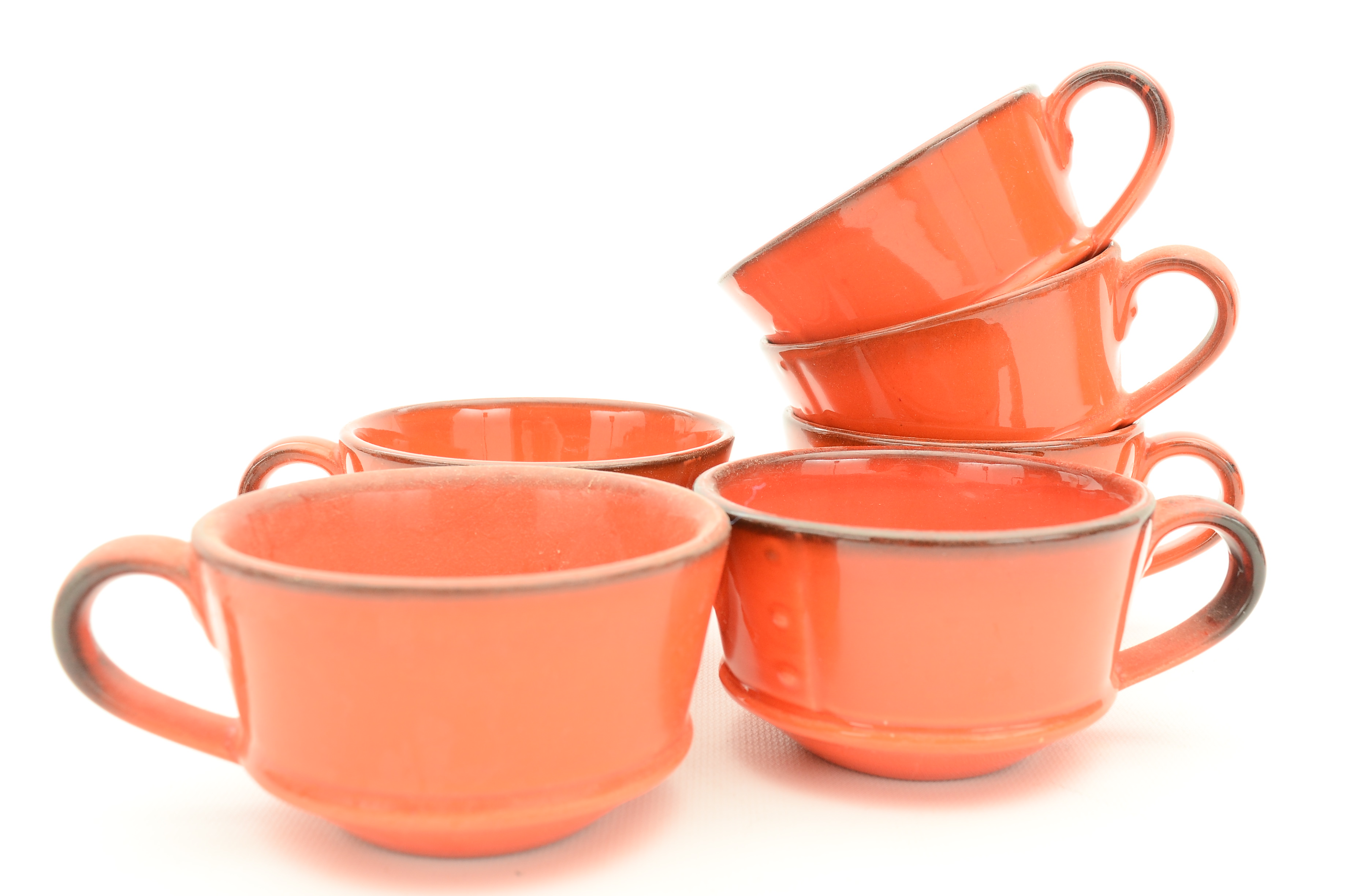 Sixteen Piece Set of Brick Glazed Earthenware Serveware