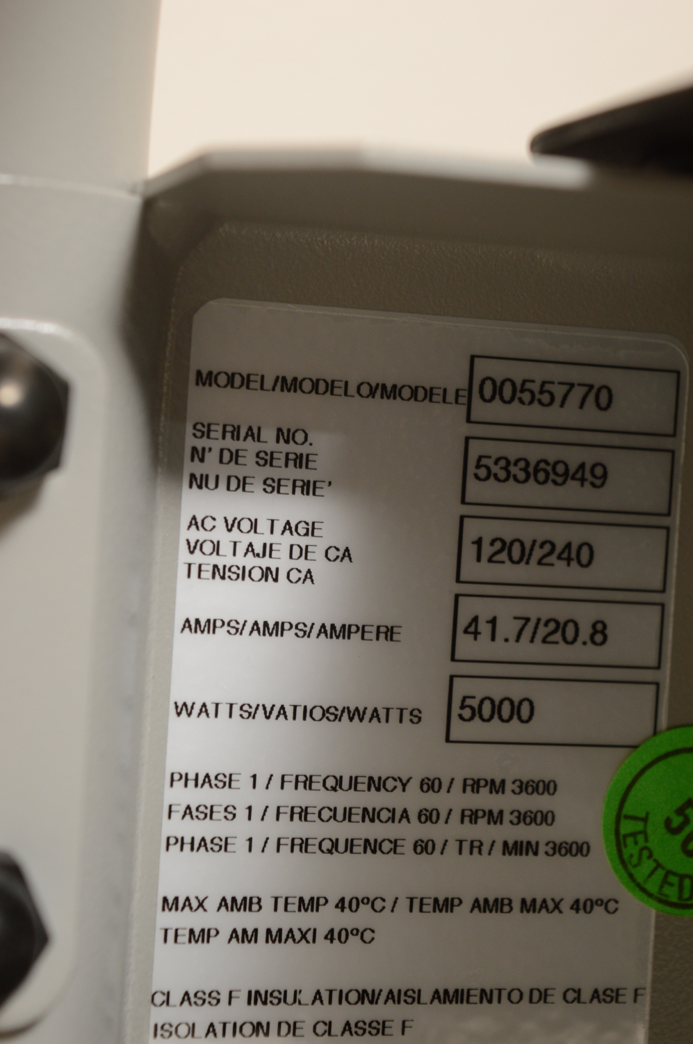 "Centurion" 5000 Watt Generator by Generac Power Systems, Inc.