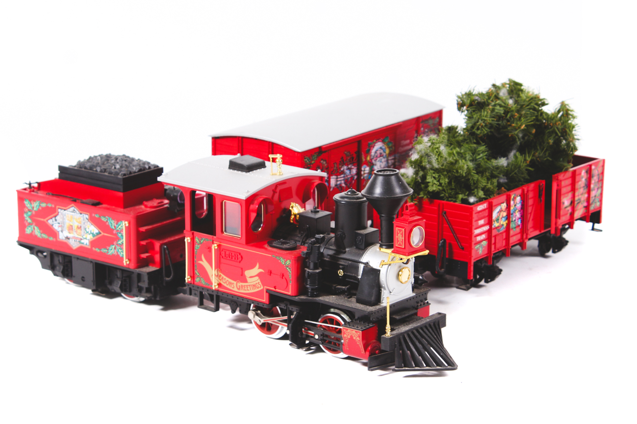 L.G.B. Season's Greeting Engine and Model Train Cars