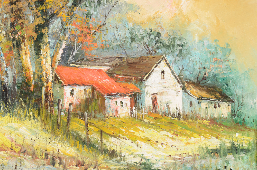Original Oil Painting of a Rural Landscape