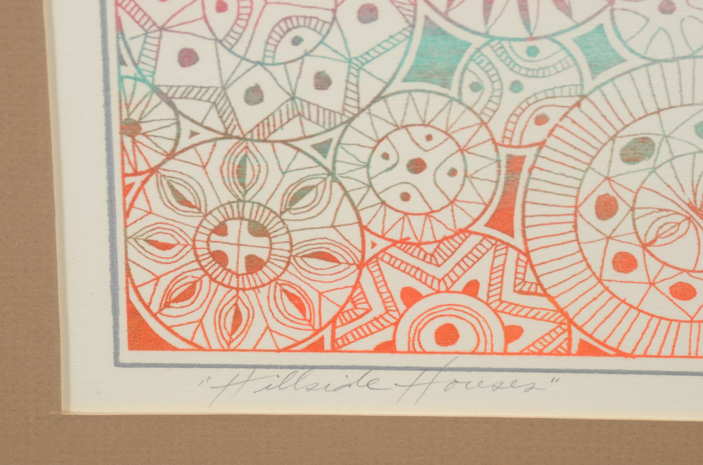 John Nartker Limited Edition Serigraph "Hillside Houses"