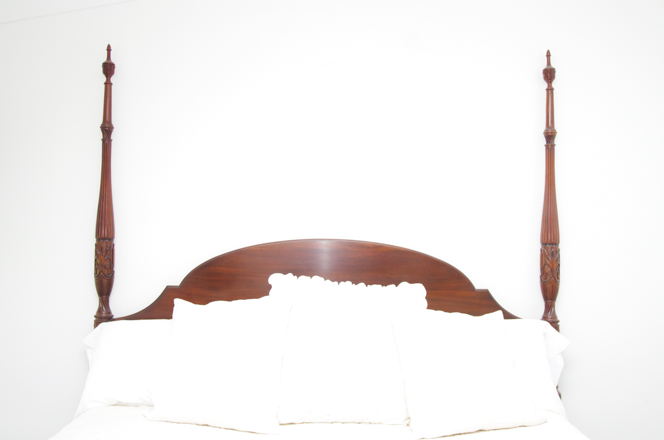 Henkel Harris "Rice Carved" King-Size Mahogany Four-Poster Bed