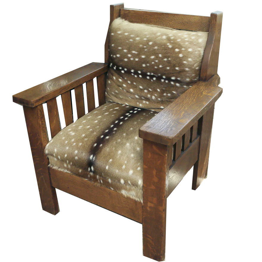 Axis Deer Hide Mission Oak Chair