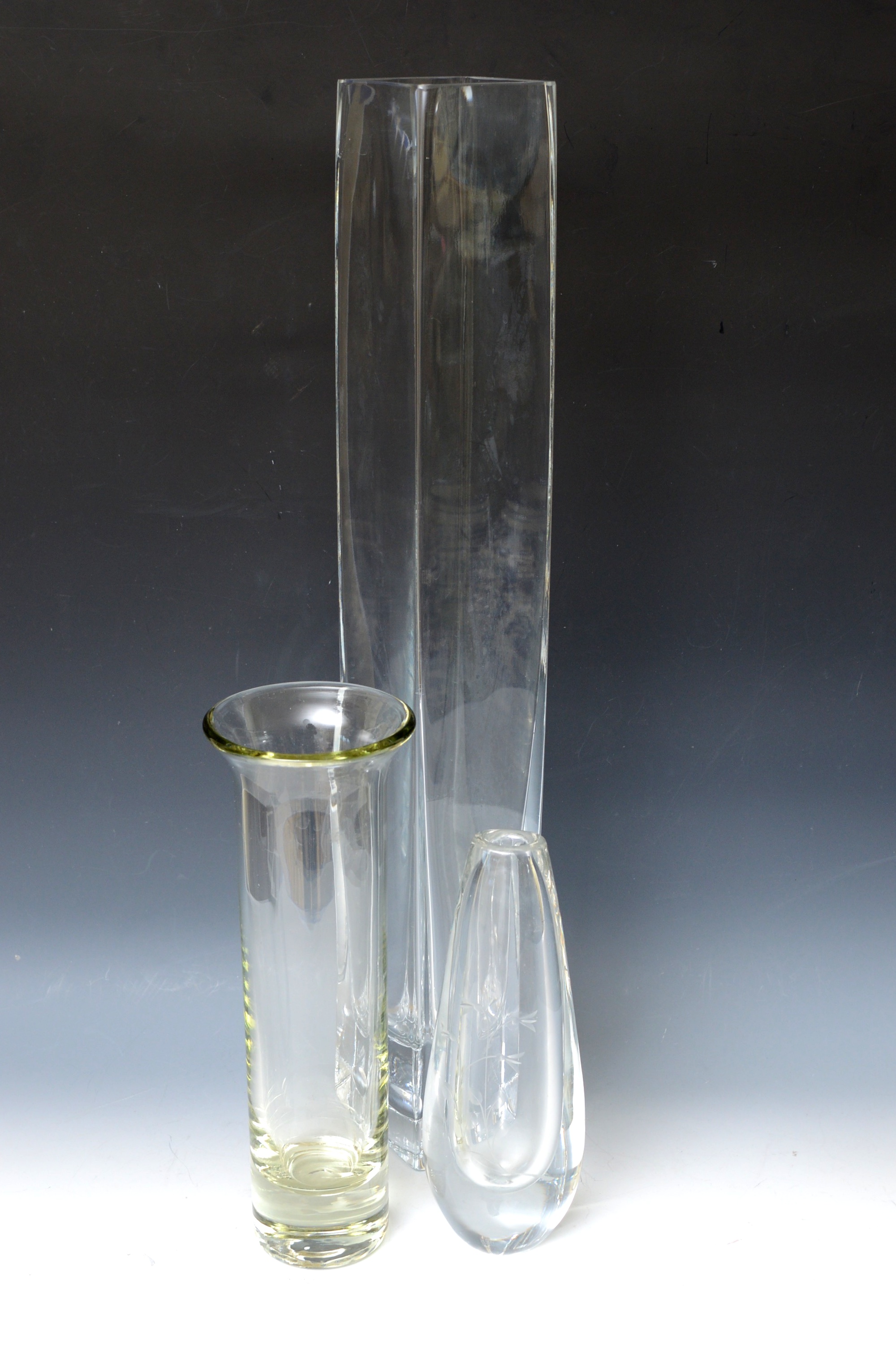 Three Assorted Glass Vases