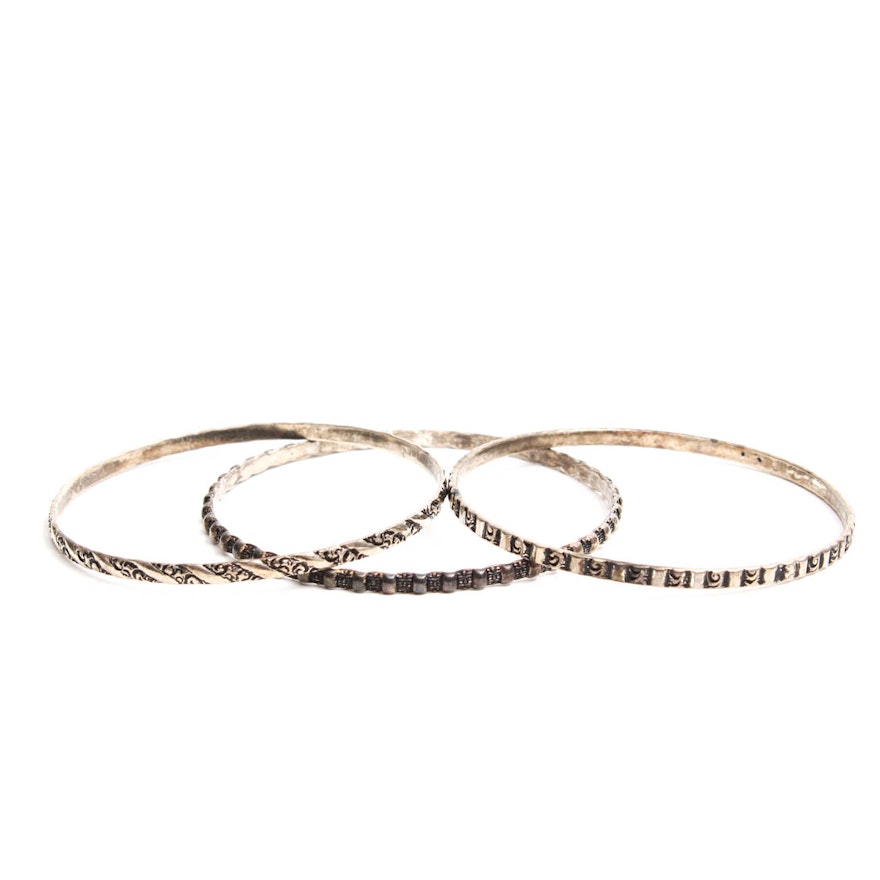 Sterling Silver Bangle Bracelets