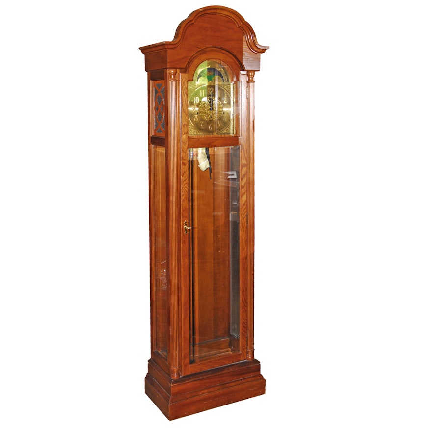 Ridgeway Oak Grandfather Clock with Moon Phase Dial