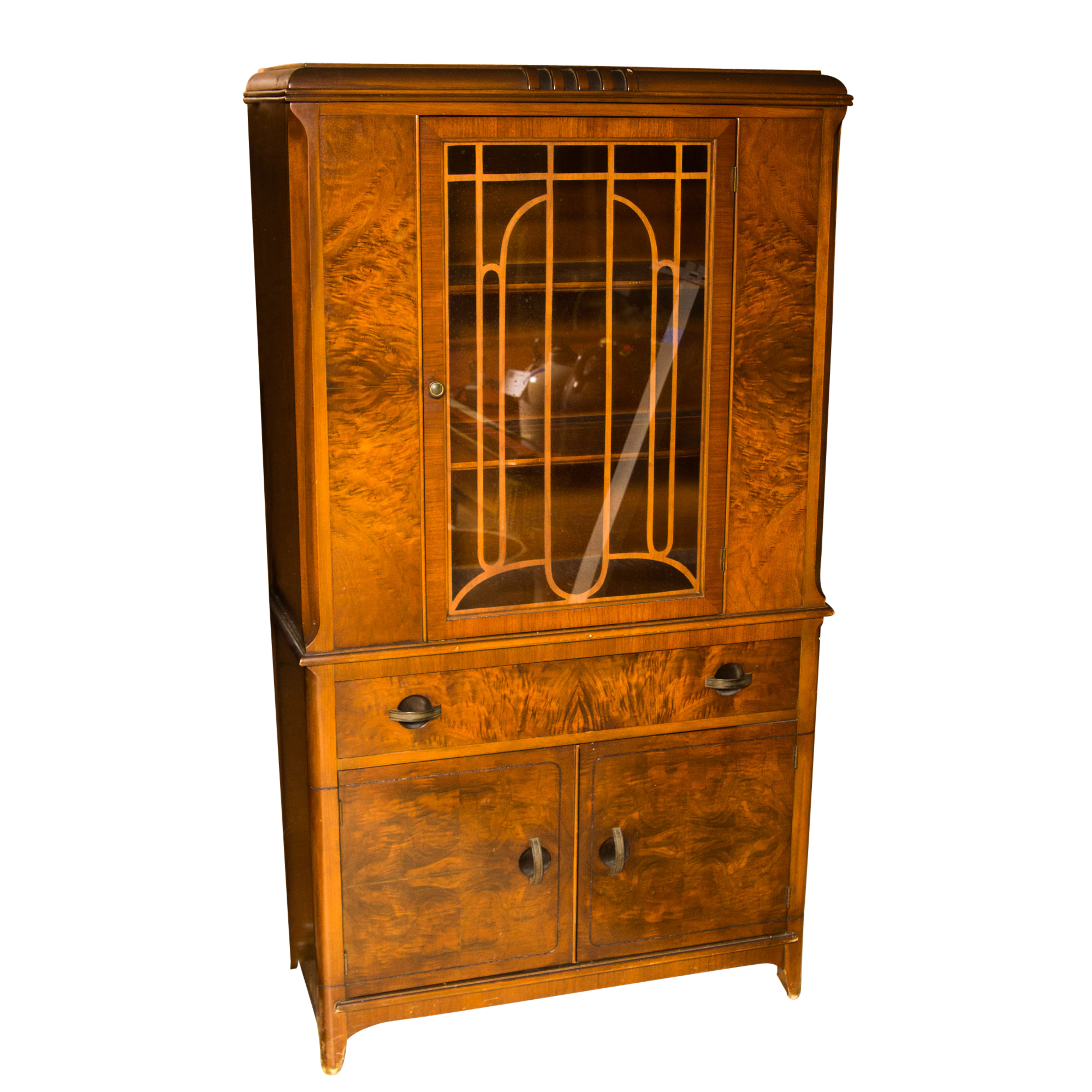 Antique Art Deco Style China Cabinet