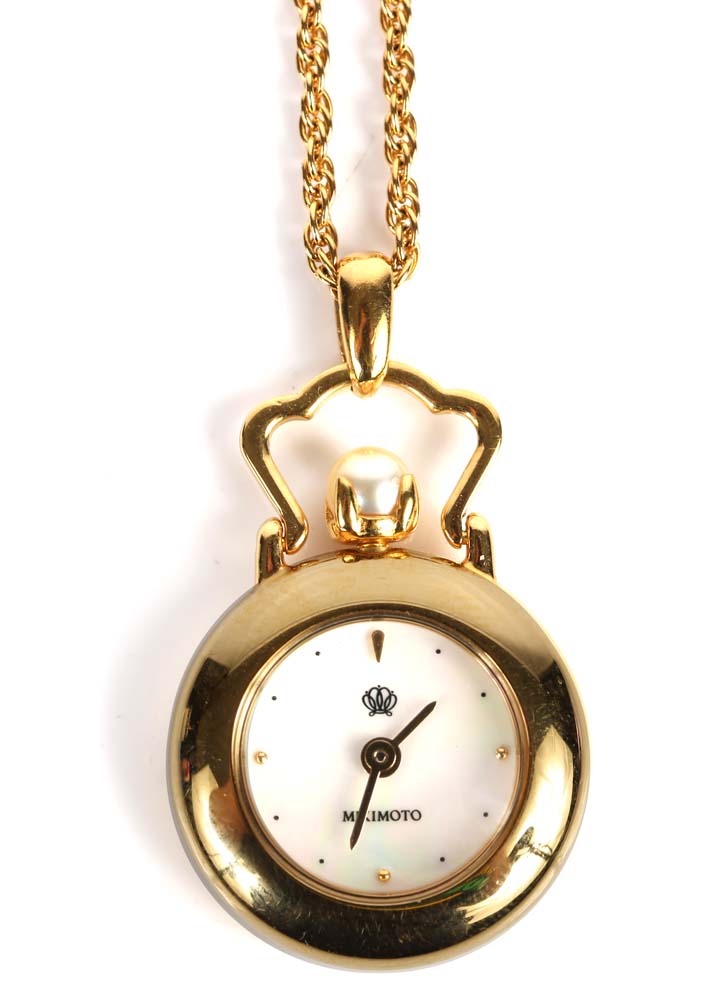 Mikimoto Mother of Pearl Pendant Watch