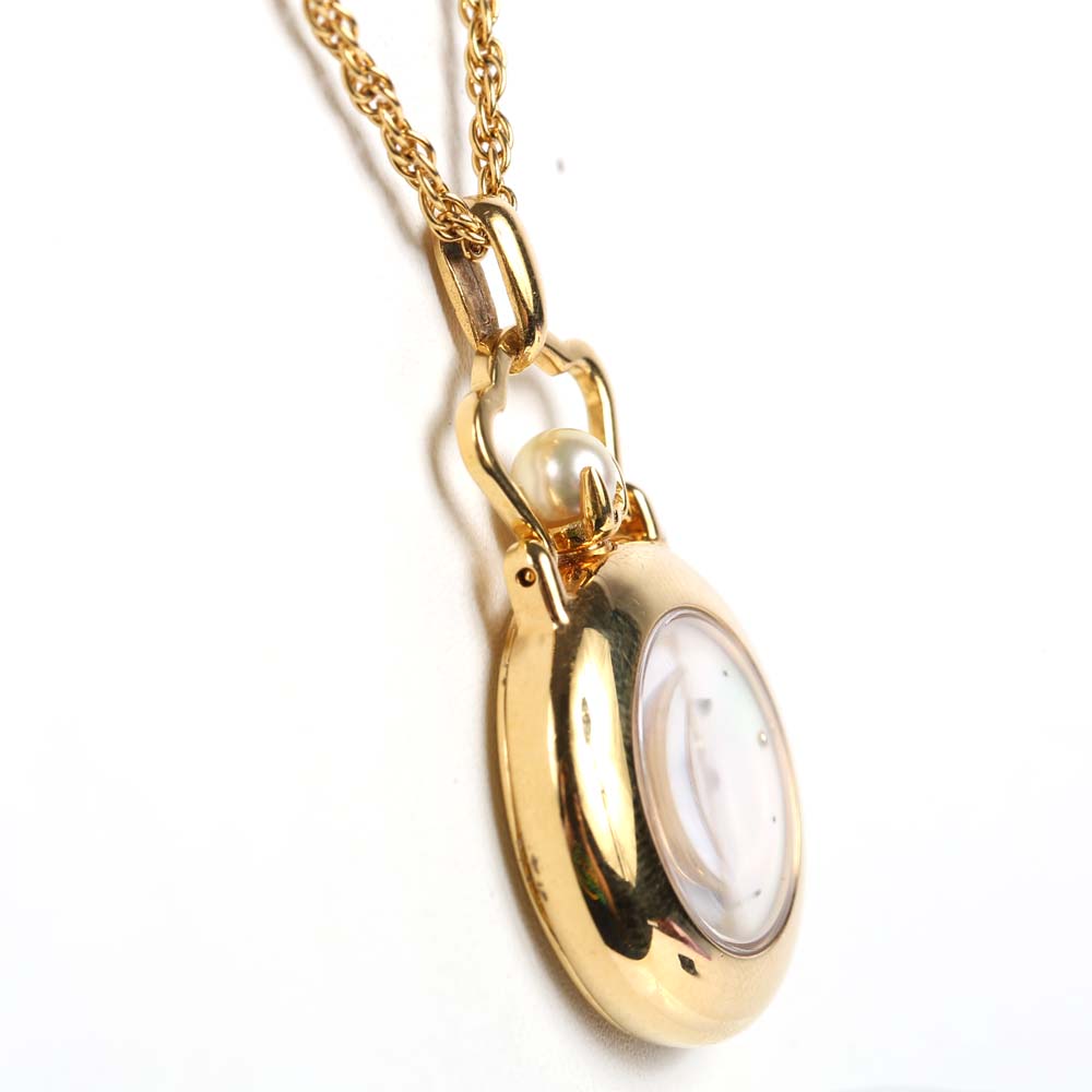 Mikimoto Mother of Pearl Pendant Watch