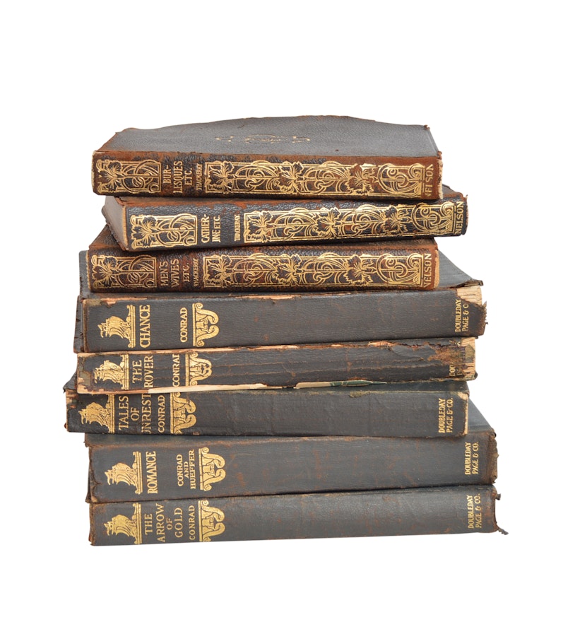Sets of Vintage Books by Conrad and Thackeray
