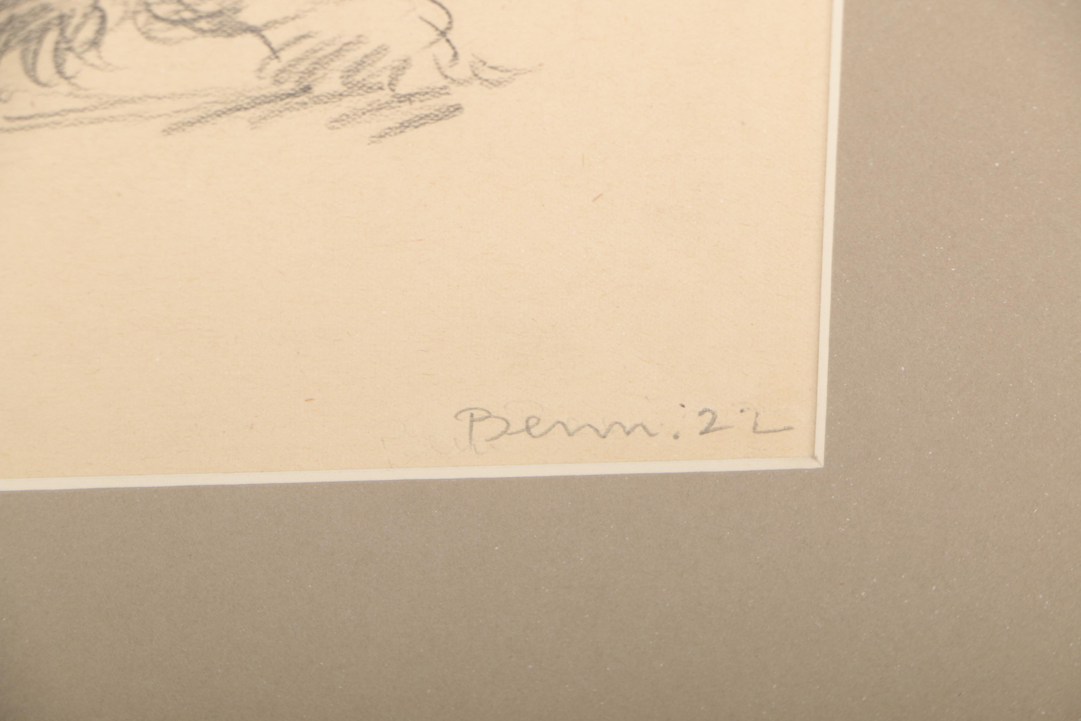 Ben Benn Graphite Drawing "Woodstock Landscape"