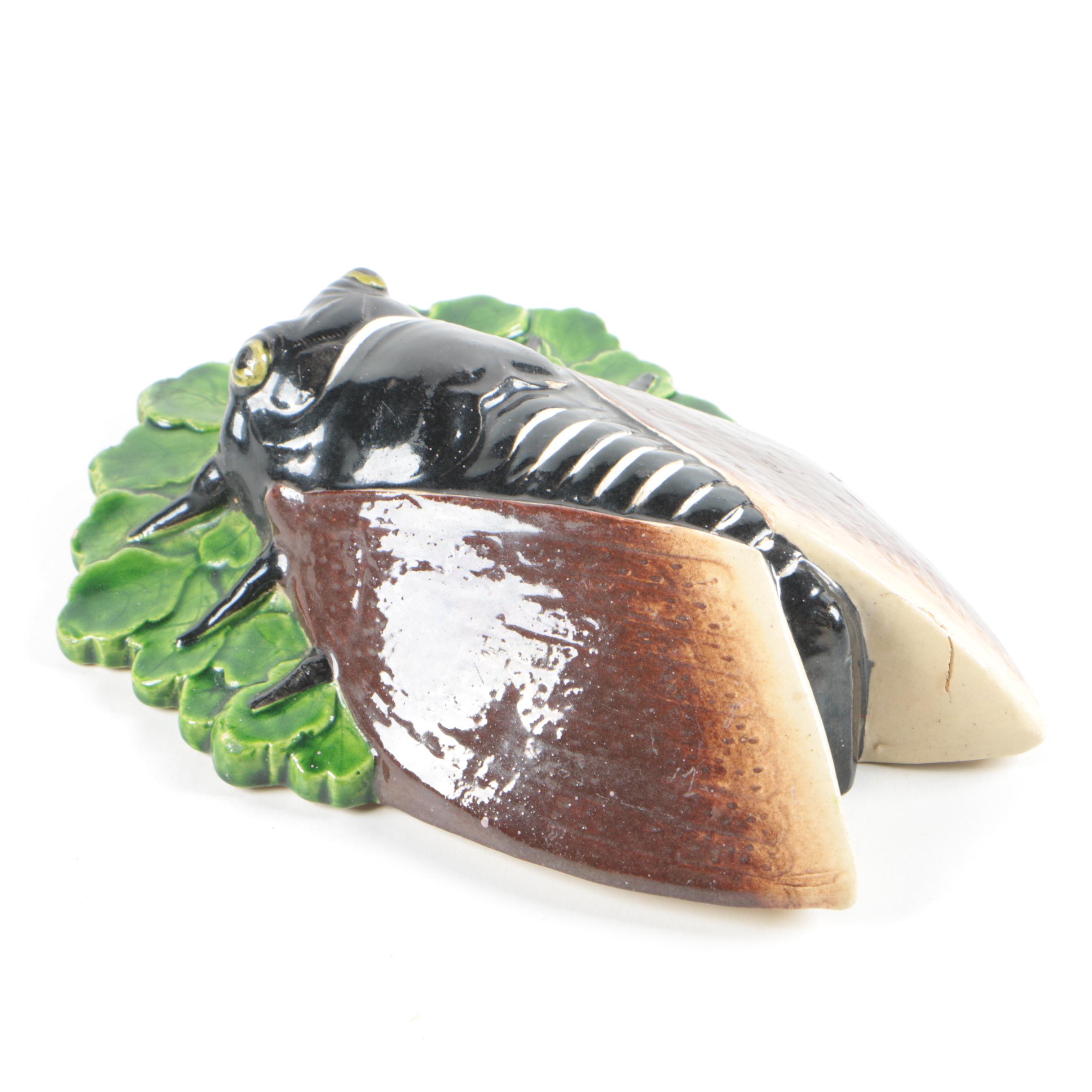 Cicada Ceramic Wall Pocket