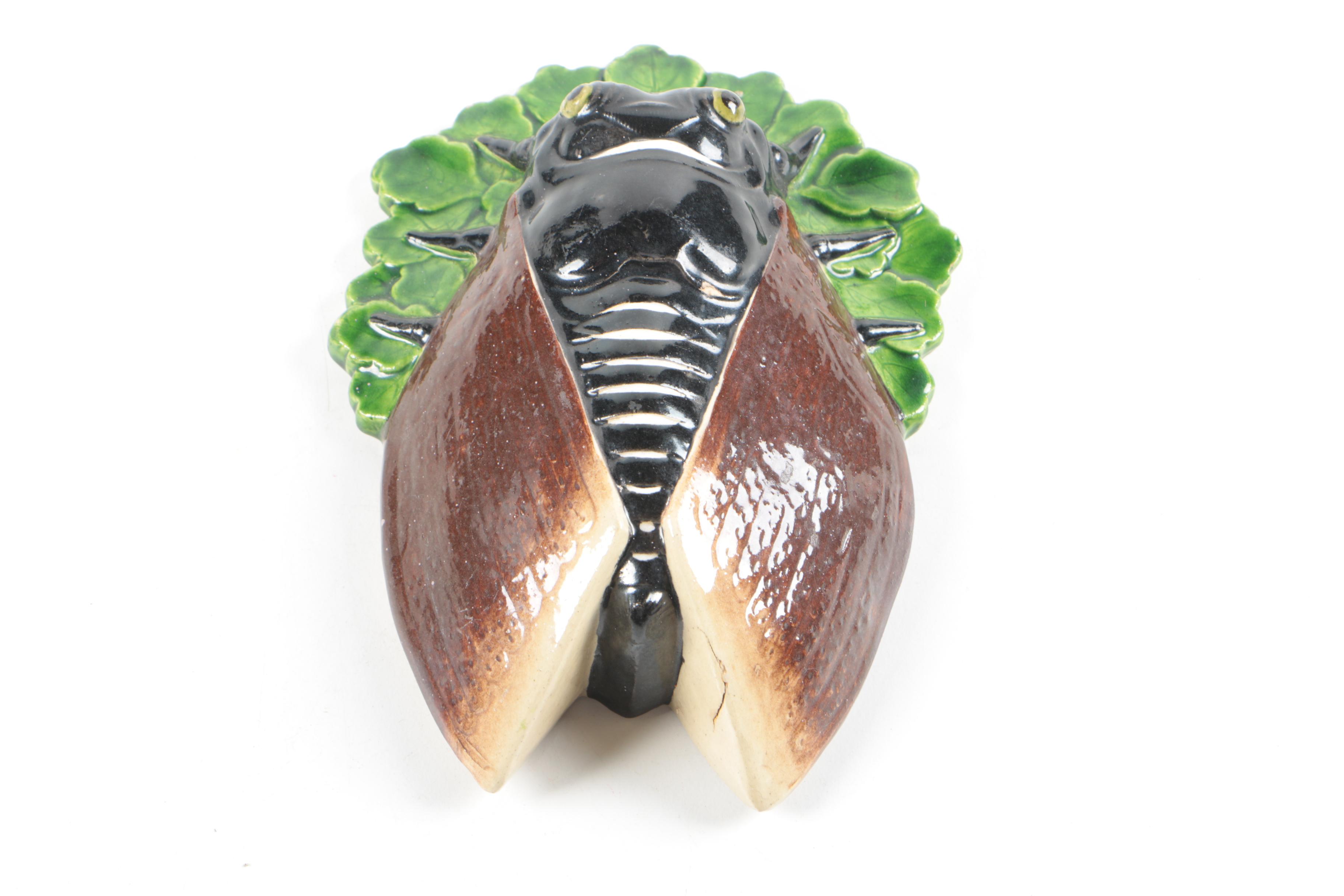 Cicada Ceramic Wall Pocket