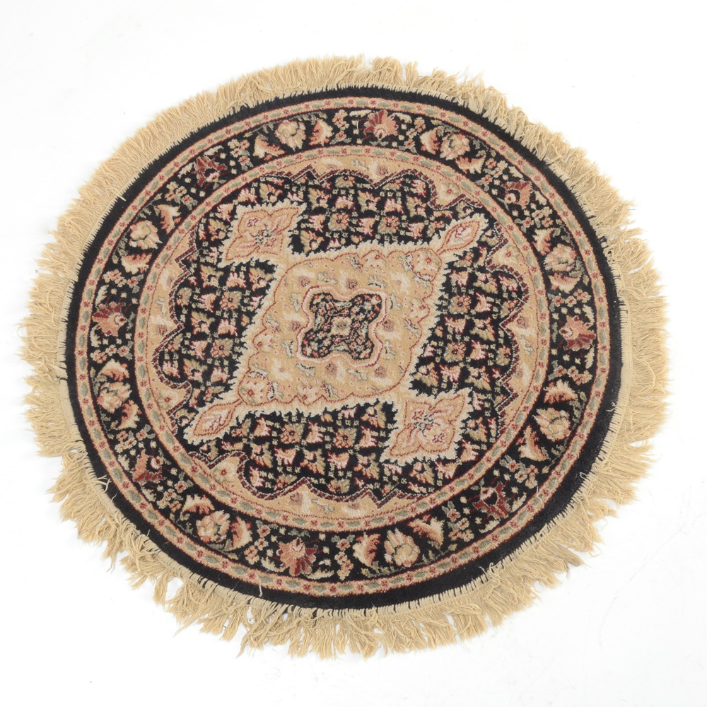 Hand-Knotted Circular Accent Rug