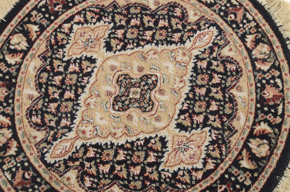 Hand-Knotted Circular Accent Rug