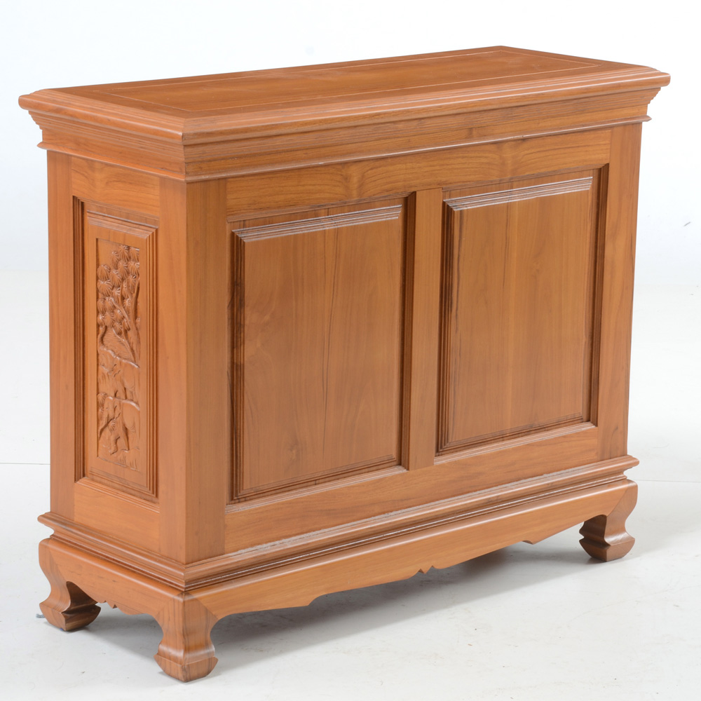 Asian Carved Teak Cabinet