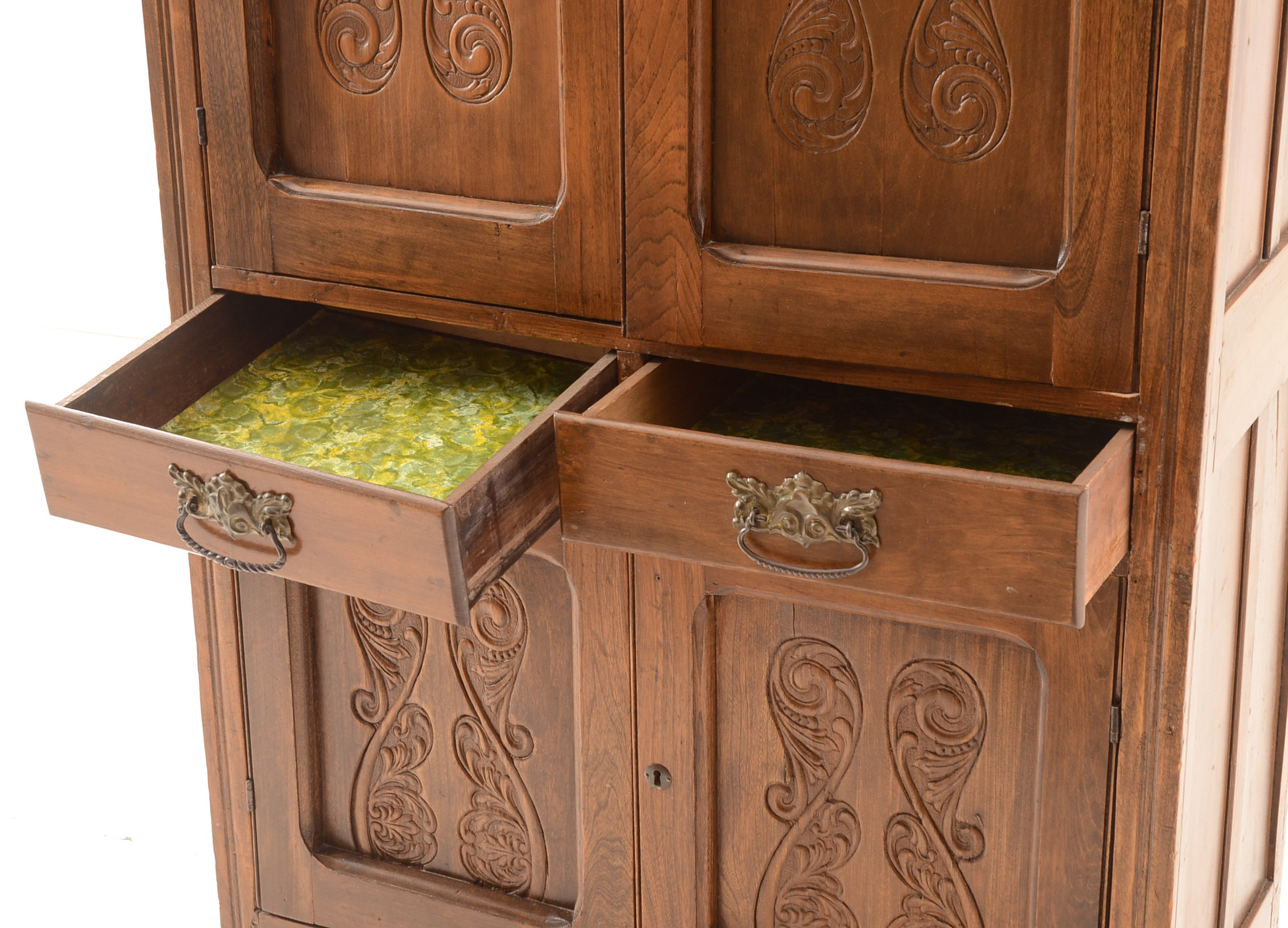 Late Victorian Pressed-Carved Cupboard