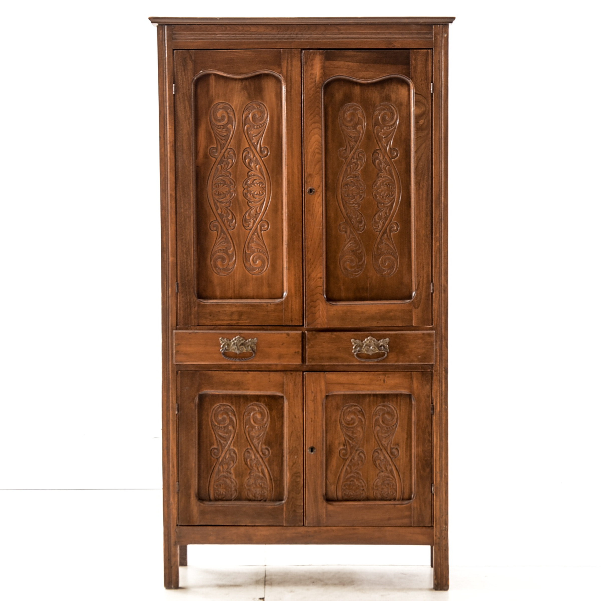 Late Victorian Pressed-Carved Cupboard