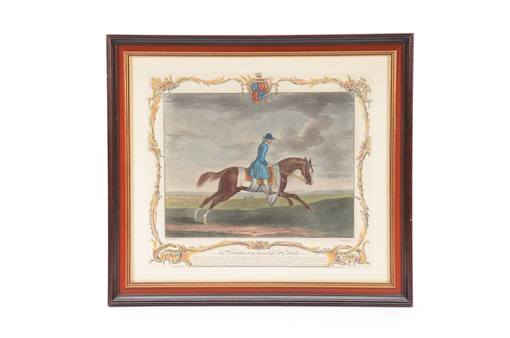 Pair of Antique Hand-colored Mezzotint Prints of Horses