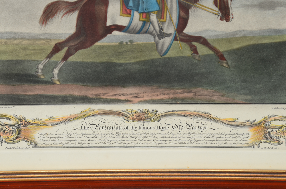 Pair of Antique Hand-colored Mezzotint Prints of Horses