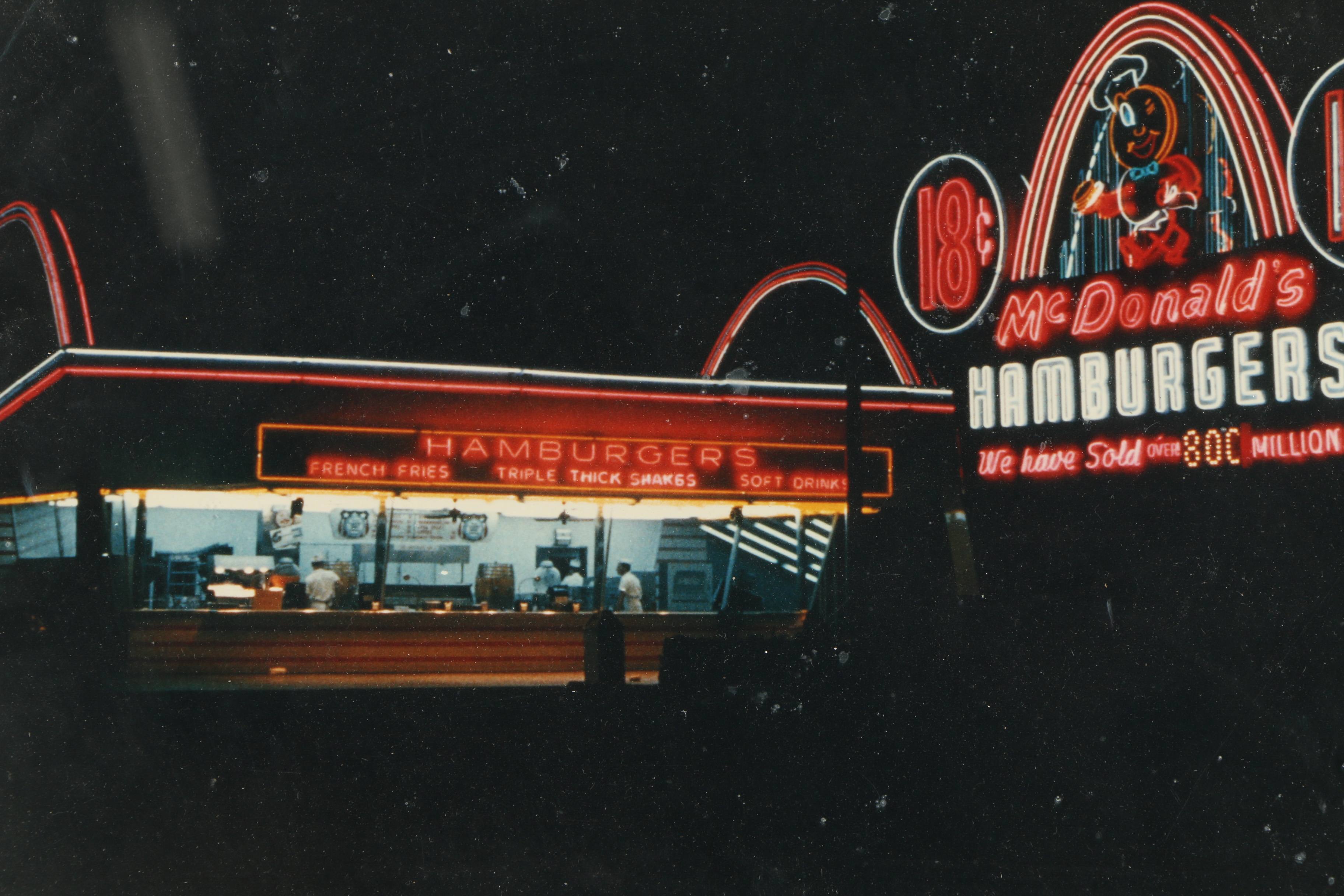 Giclée Print After Circa 1960s Photograph of a McDonalds at Night