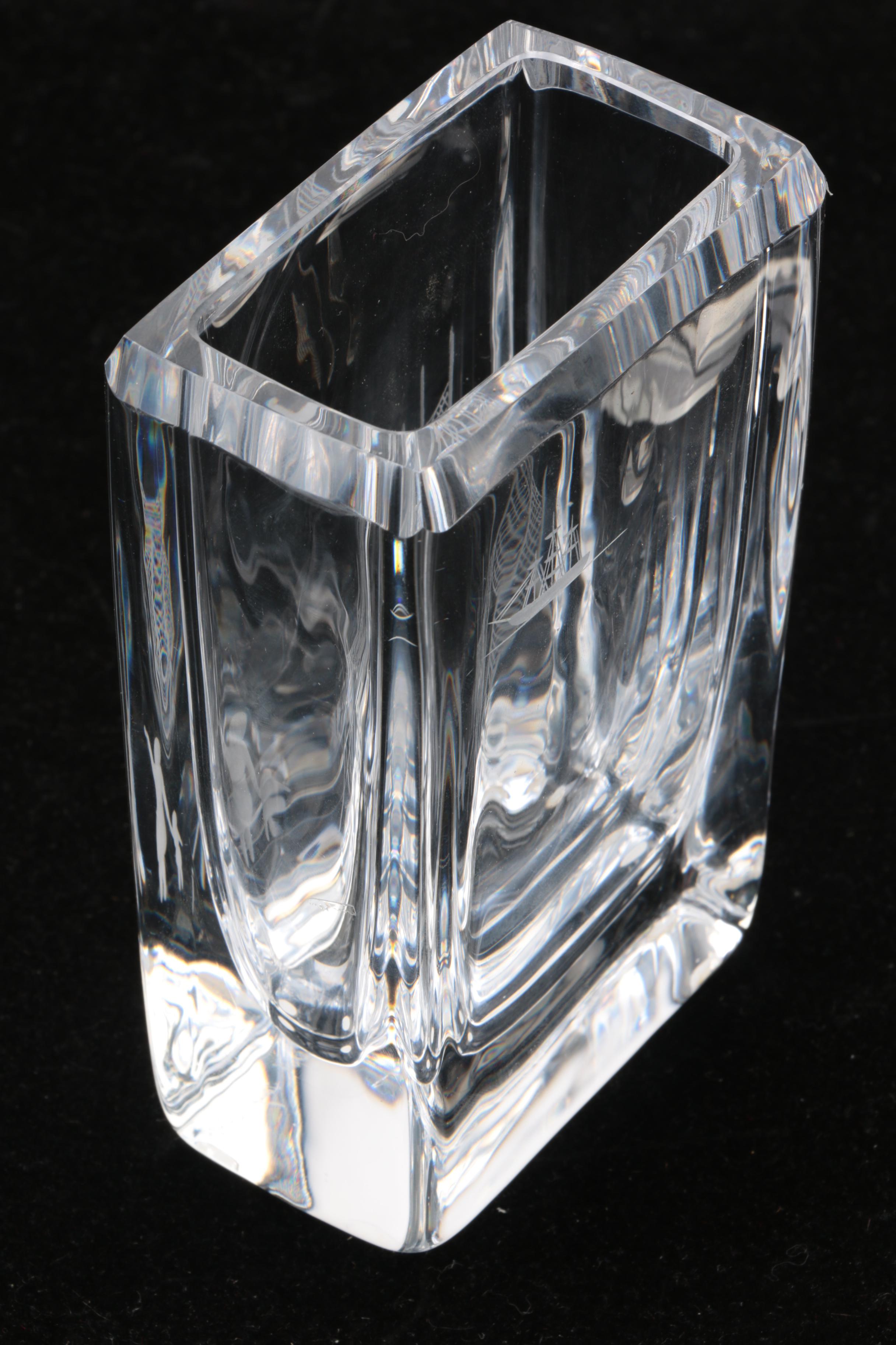 Baccarat Crystal Angel with Edenfalk Skruf Etched Vase