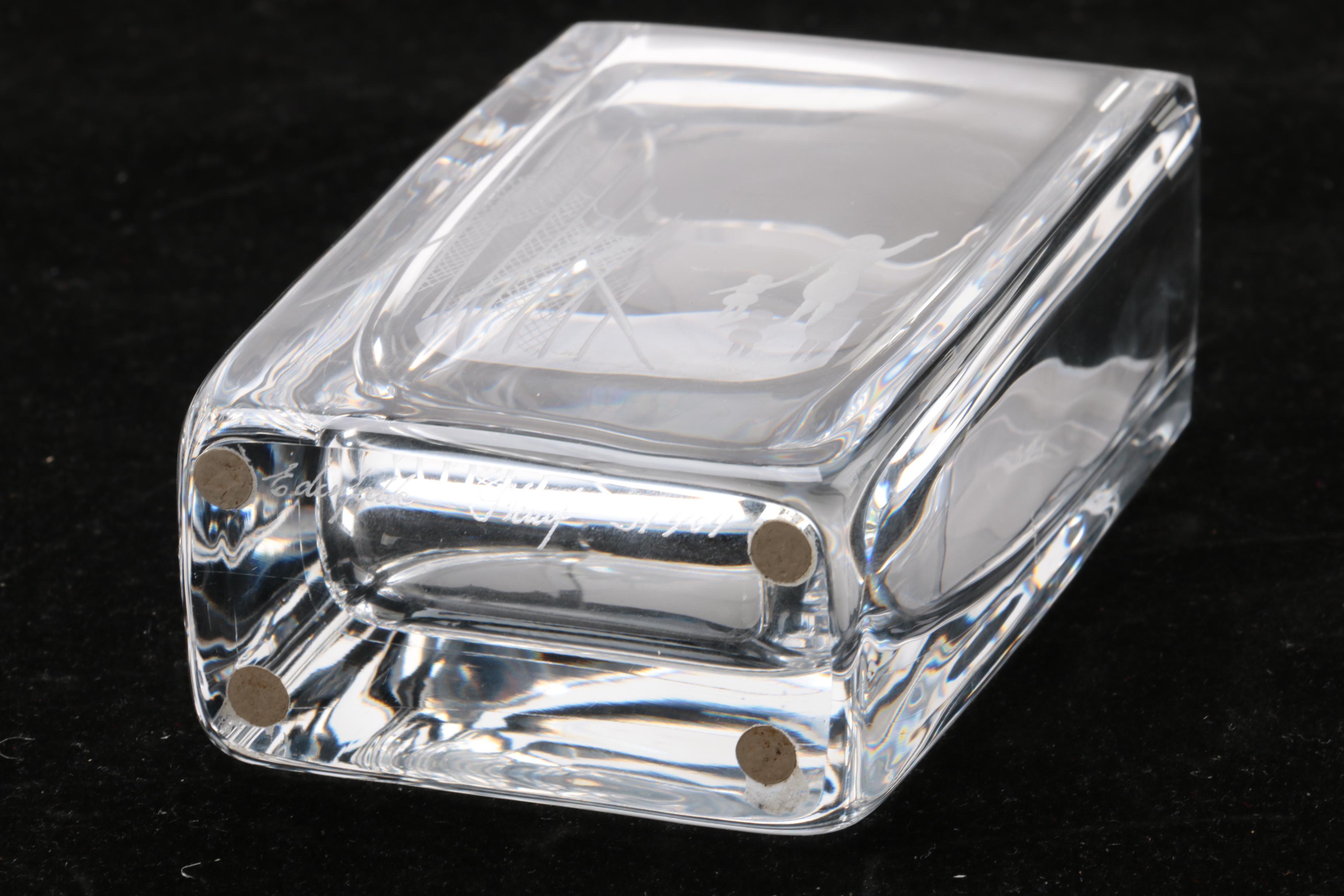 Baccarat Crystal Angel with Edenfalk Skruf Etched Vase