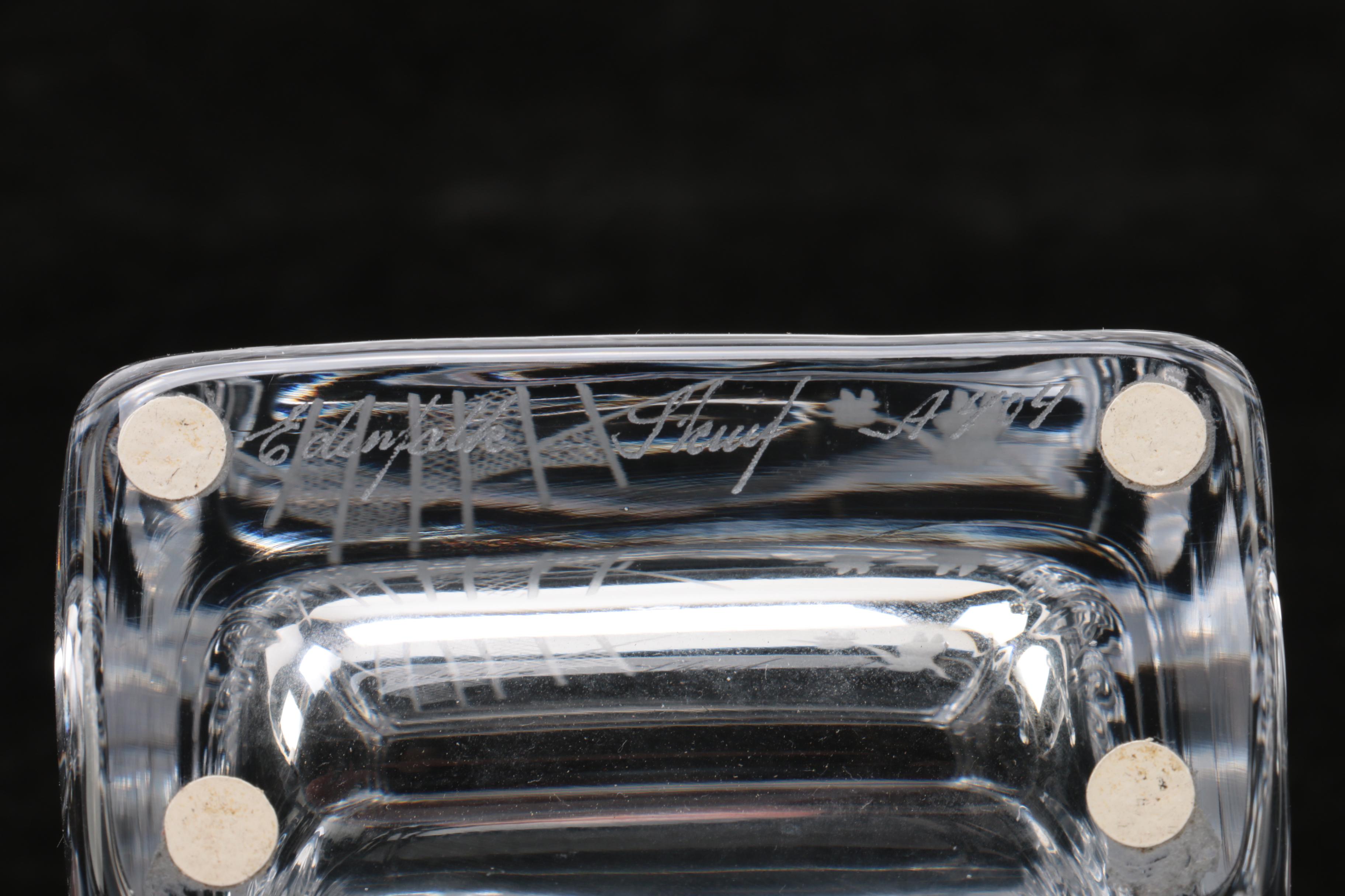 Baccarat Crystal Angel with Edenfalk Skruf Etched Vase