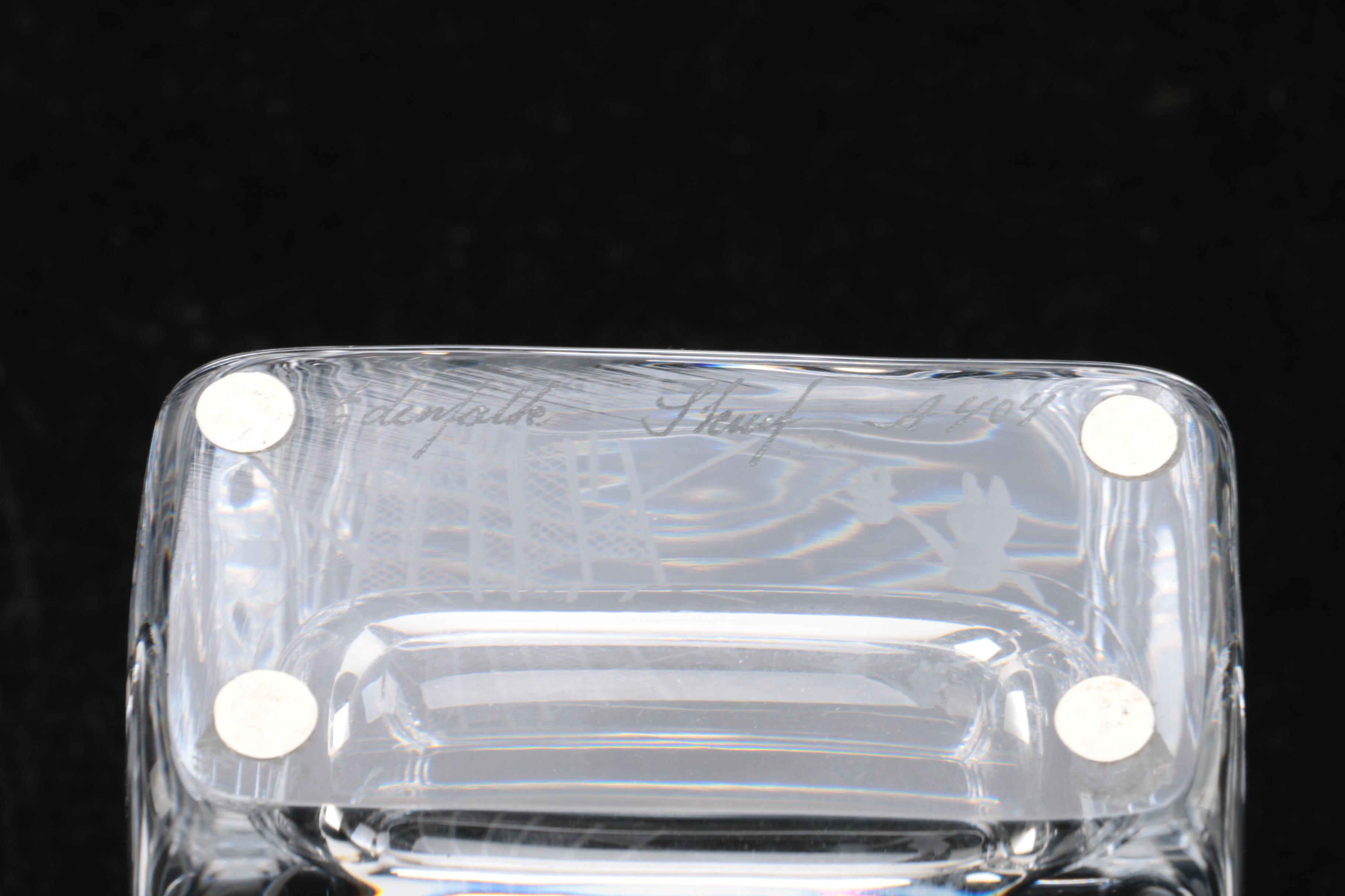 Baccarat Crystal Angel with Edenfalk Skruf Etched Vase