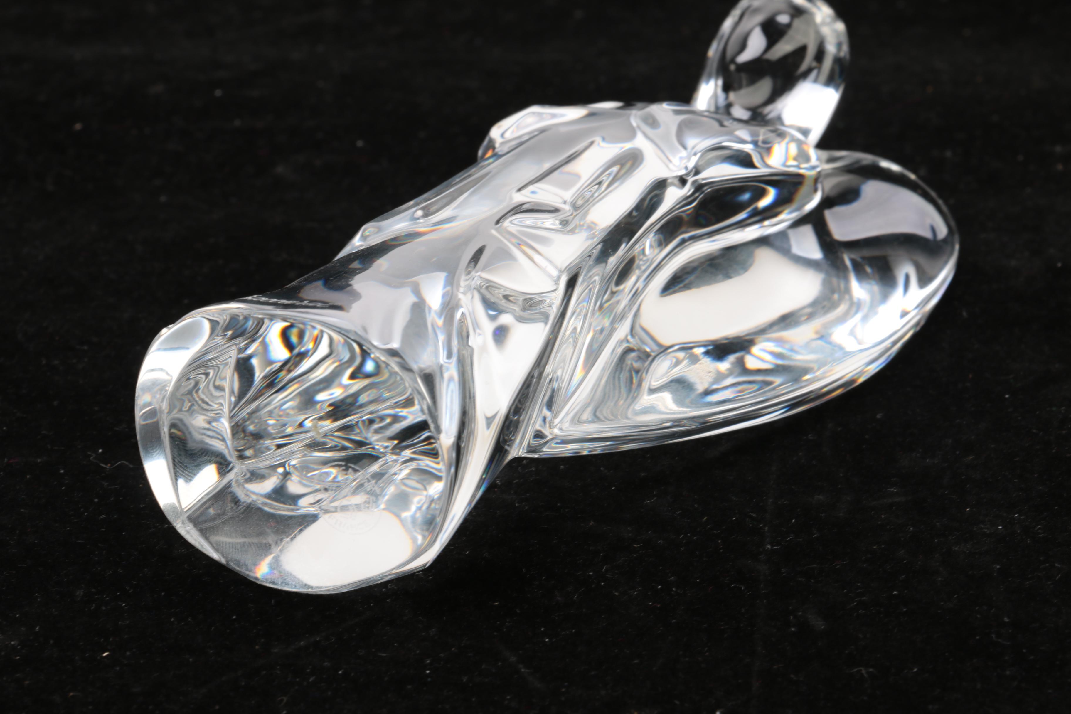 Baccarat Crystal Angel with Edenfalk Skruf Etched Vase