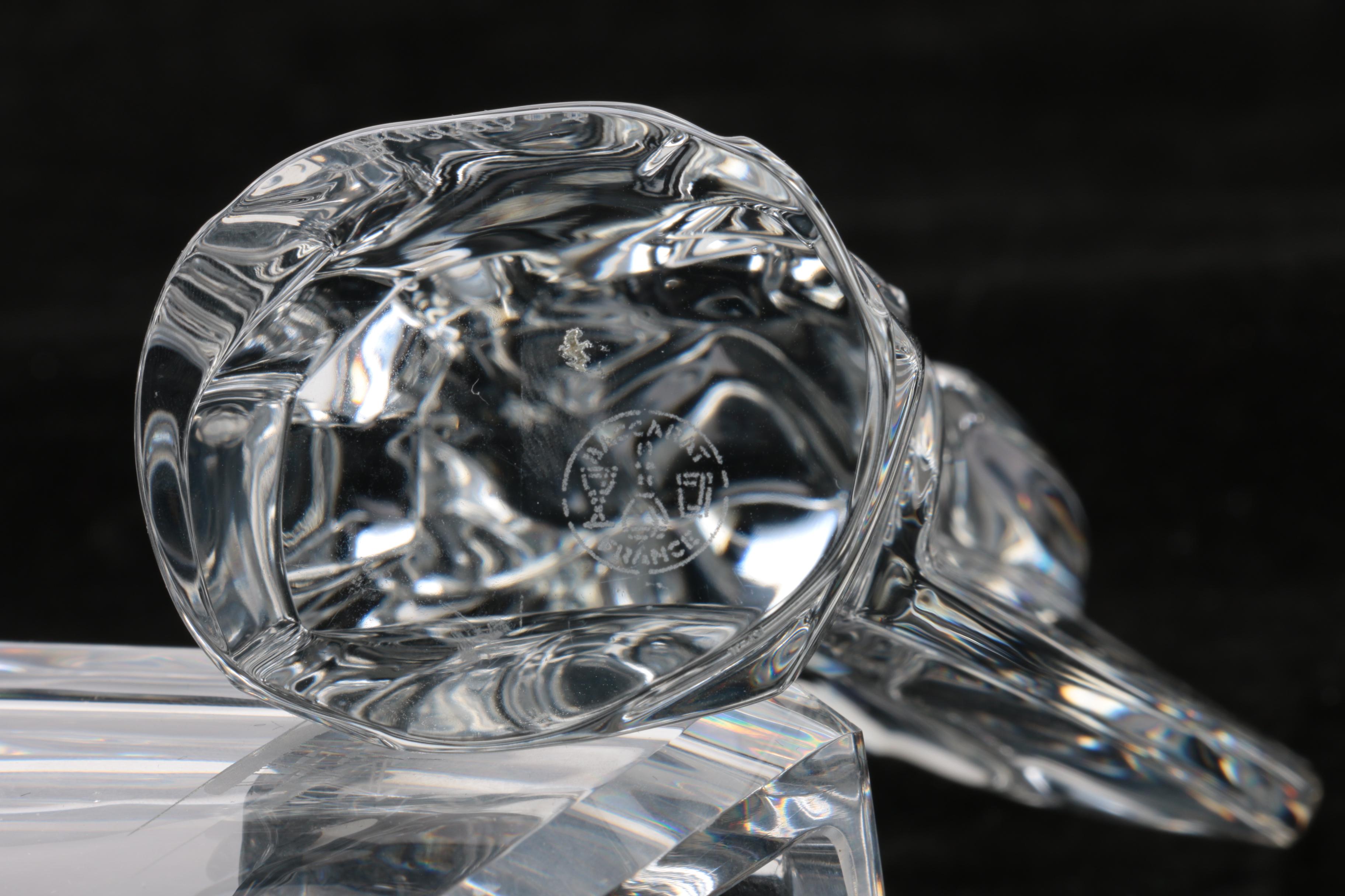 Baccarat Crystal Angel with Edenfalk Skruf Etched Vase